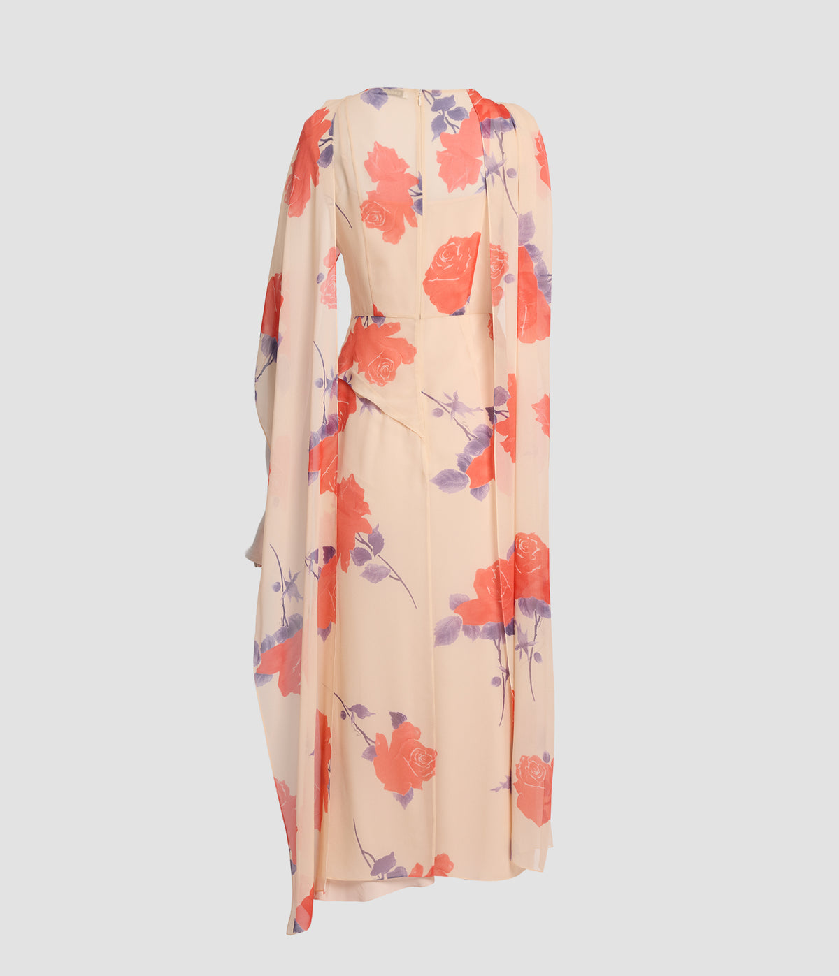 Floral Heavy Silk Voile Midi Dress