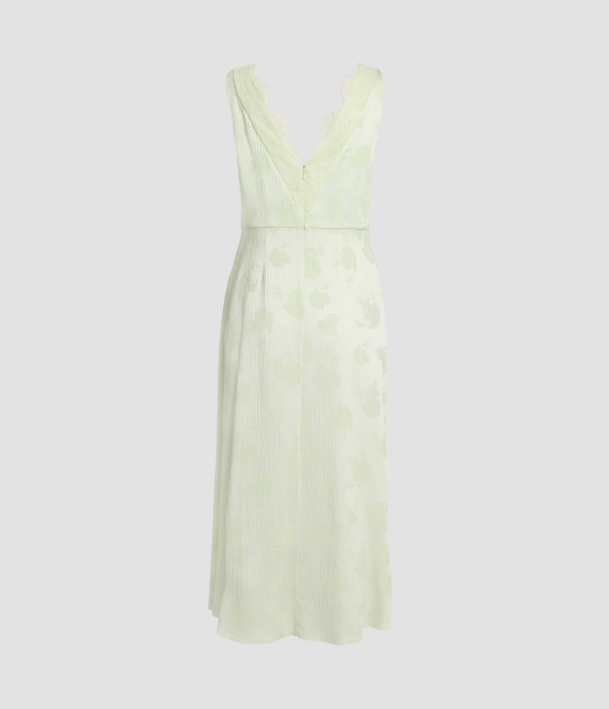 Embroidered Floral Creponne Jacquard Midi Dress