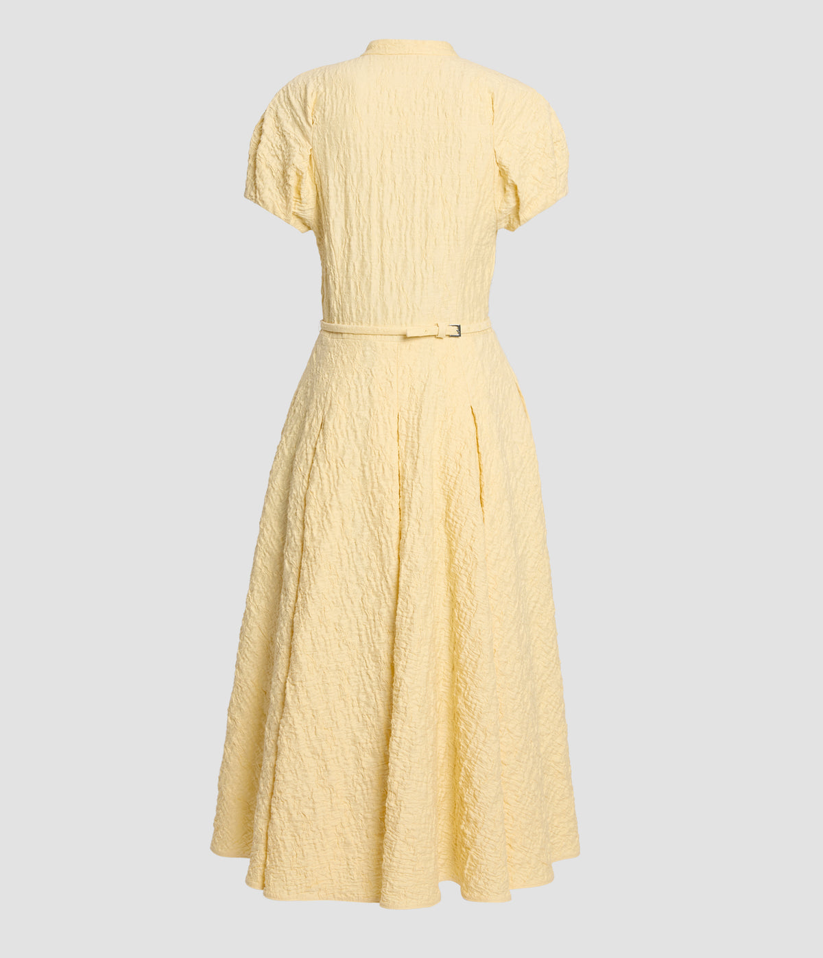 Cotton Cloque Cap Sleeve Midi Dress