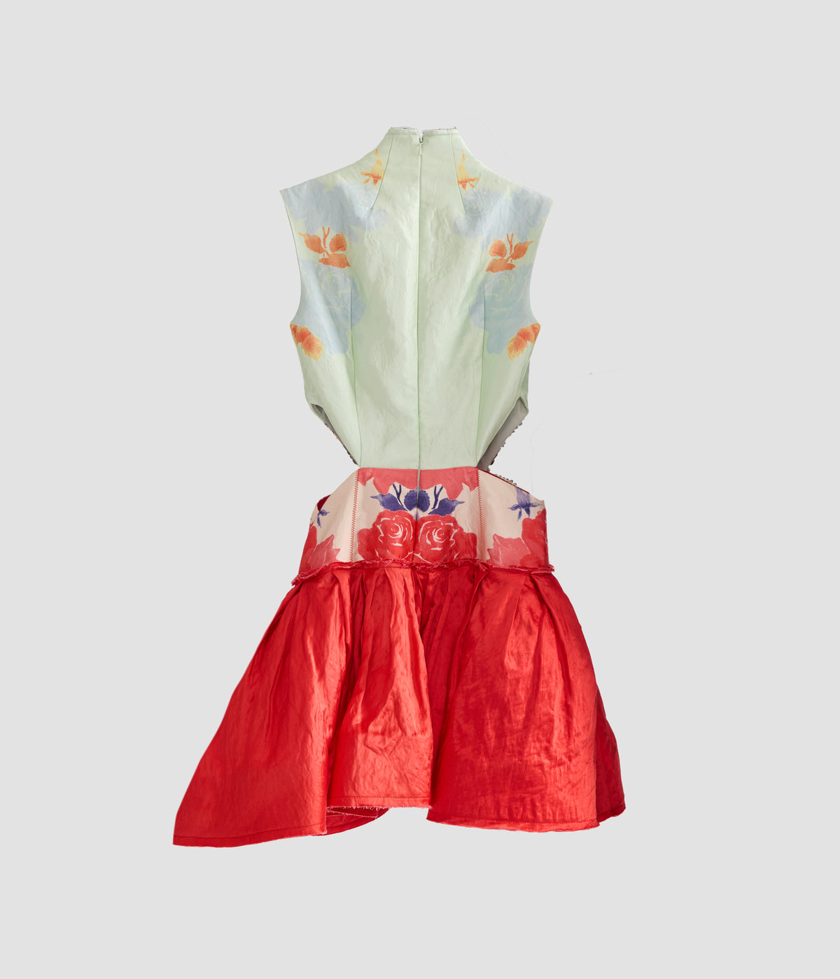 Textured Satin Sleeveless Mini Dress