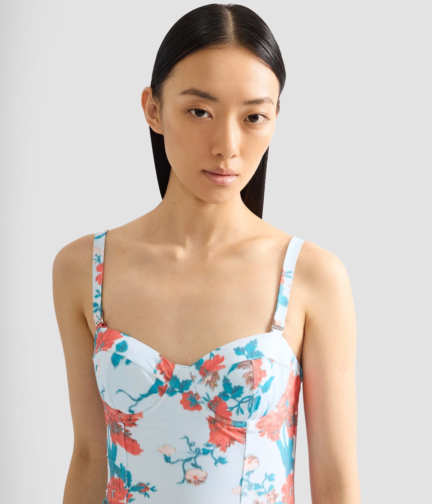 Floral Print One Piece Swimsuit
