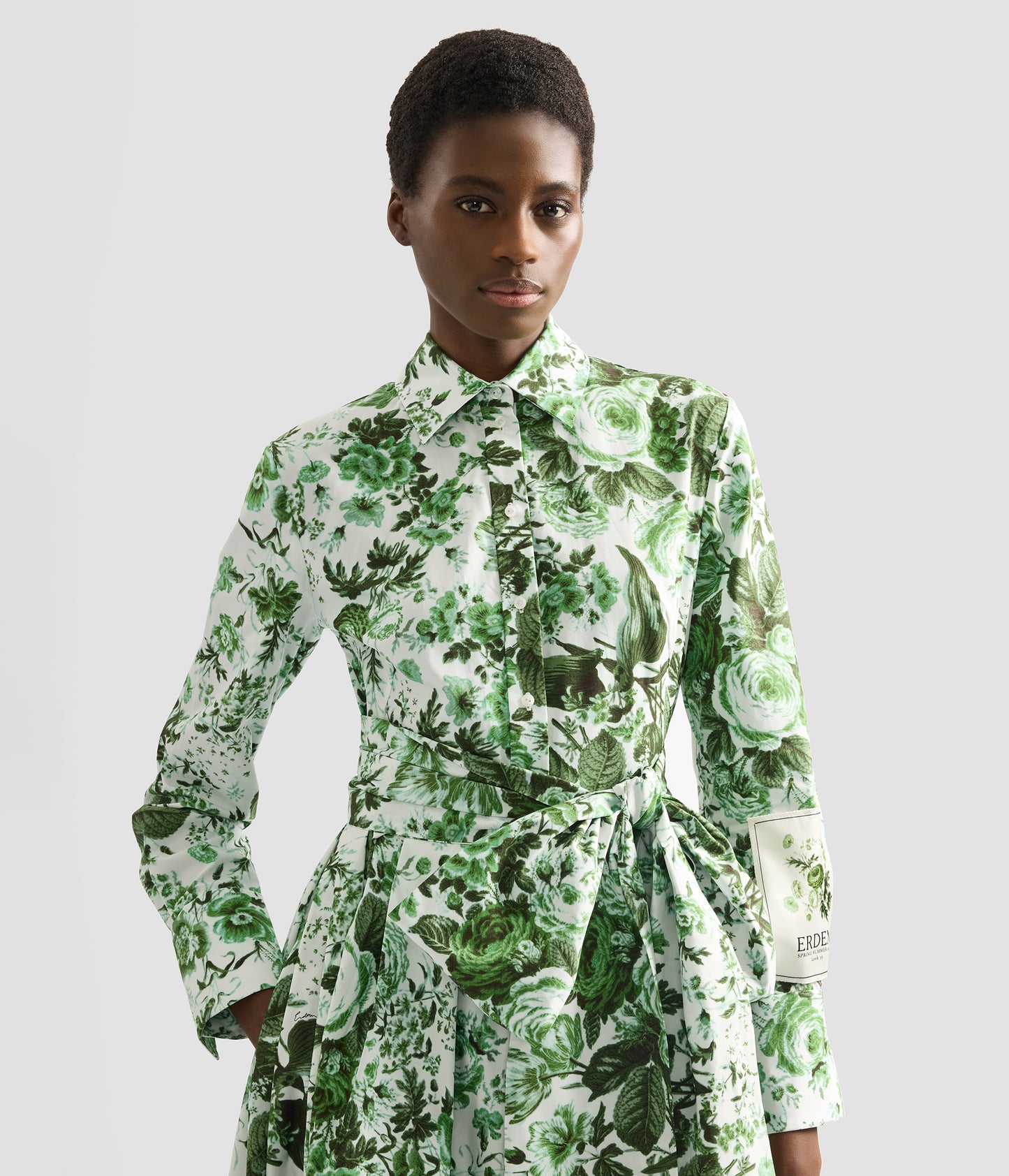 Floral Print Long Sleeve Shirt Dress | Erdem.com ERDEM Floral Print Long Sleeve Shirt Dress | Erdem.com ERDEM