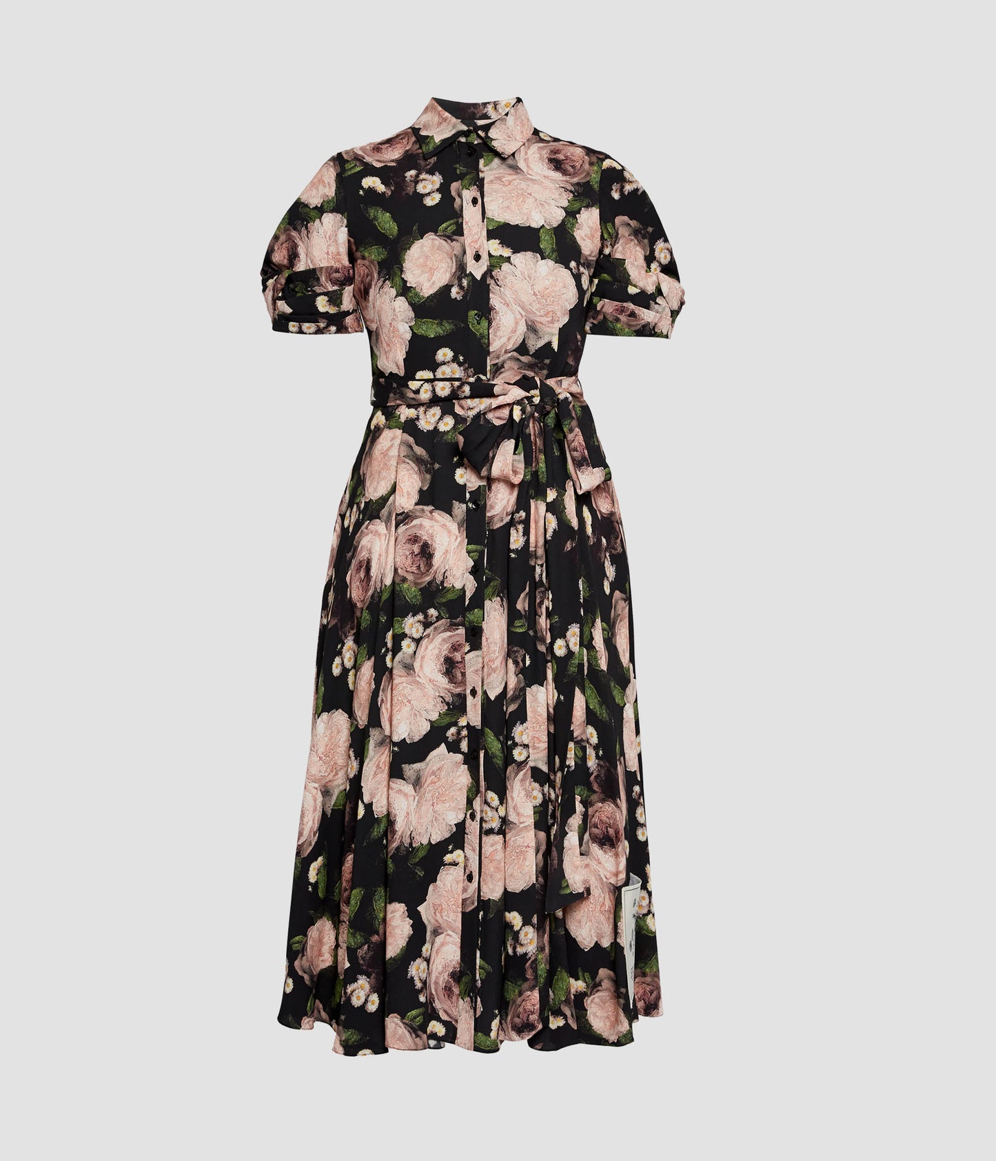floral short sleeve midi dress ERDEM