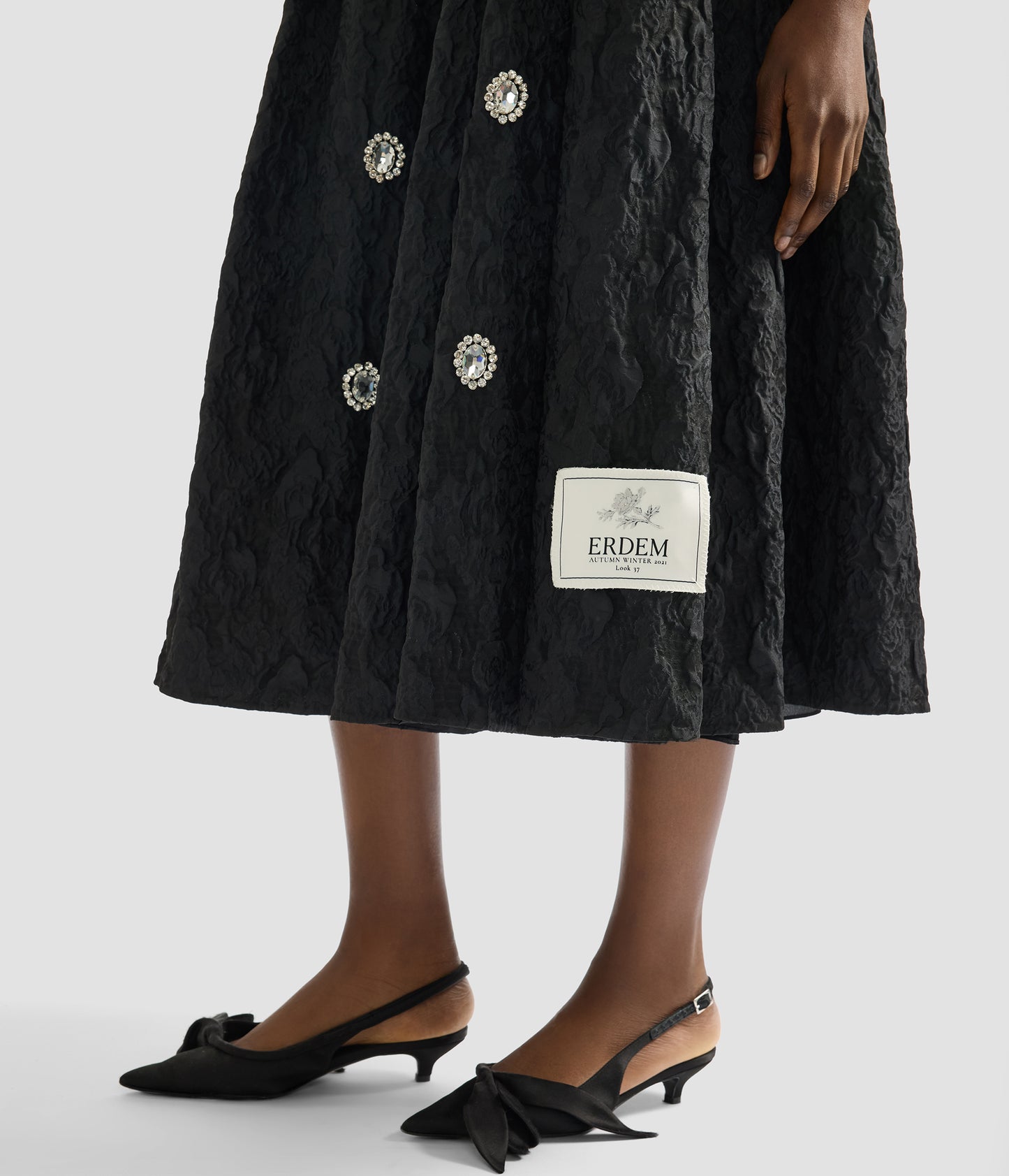 Embroidered Cloque Jacquard Sleeveless Midi Dress