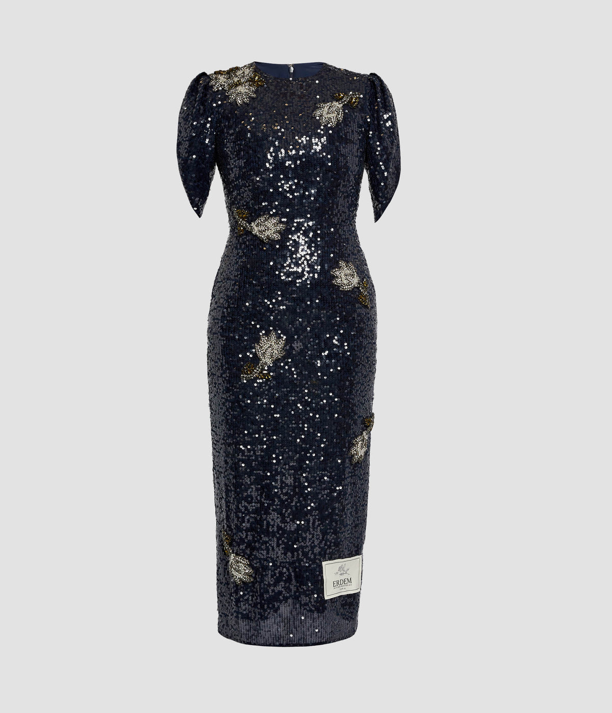 Embroidered Sequins Midi Dress