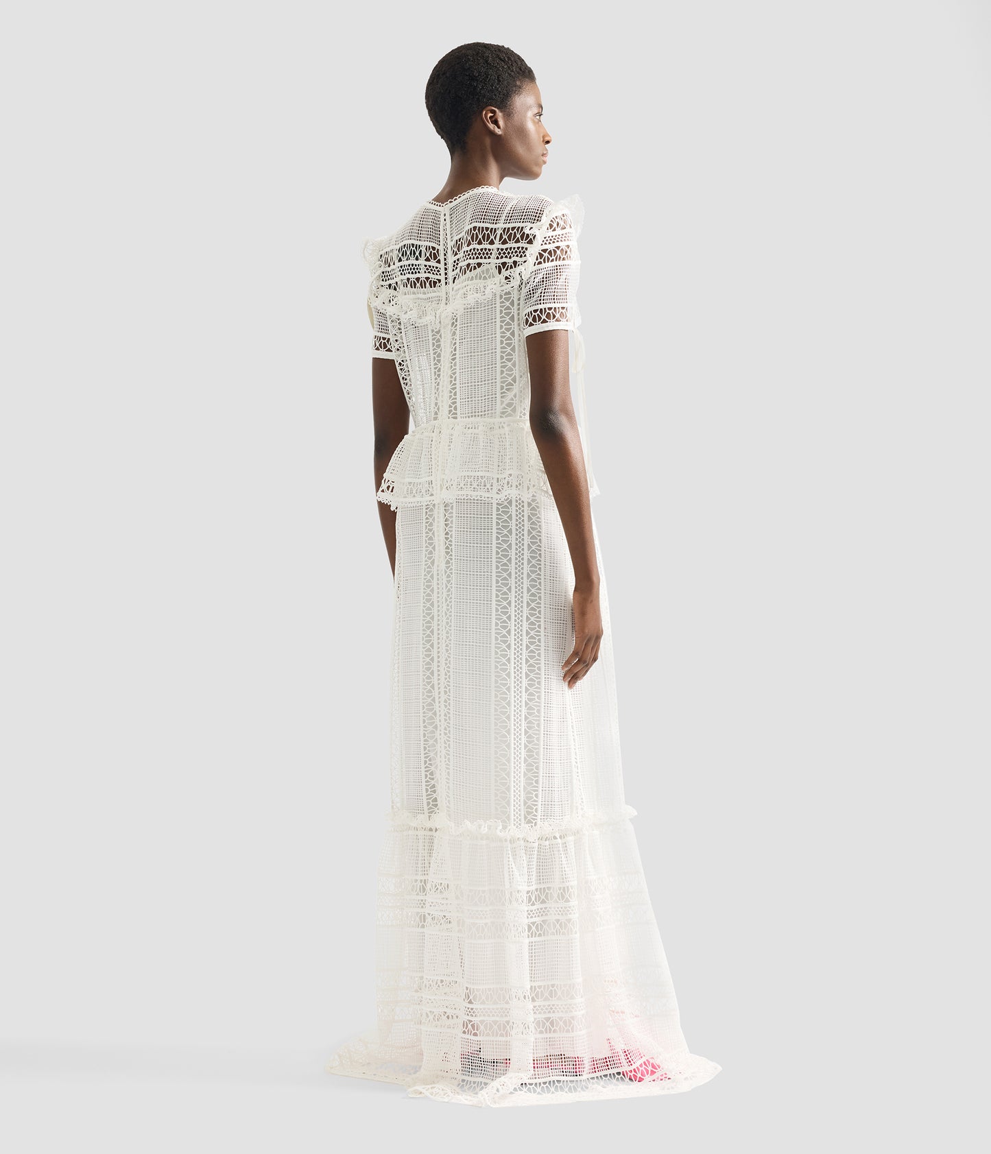 Lace Short Sleeve Gown