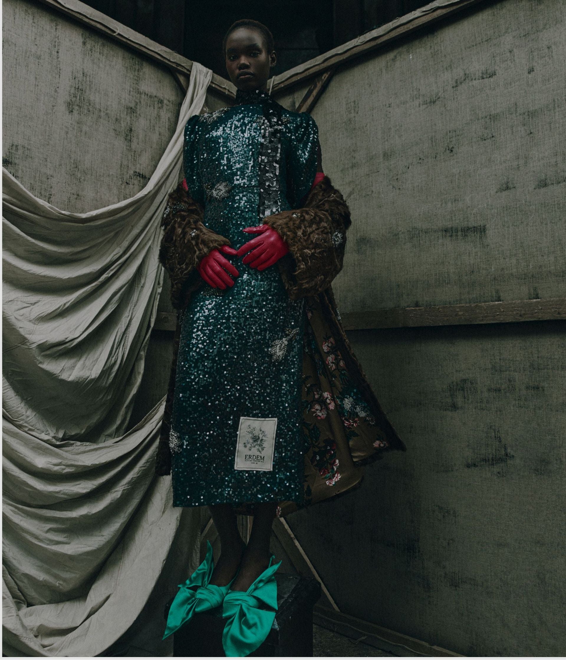 green erdem dress Erdem Sea Green Floral Linen Midi Pencil Dress