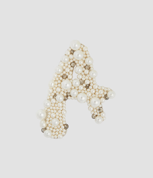 Pearl Alphabet Brooch A