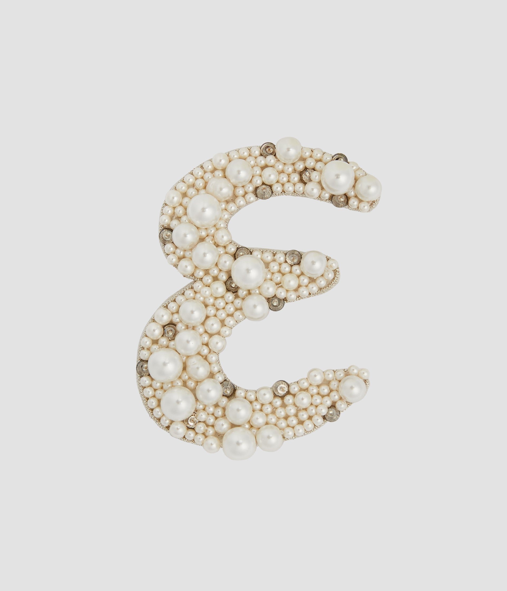 Pearl Alphabet Brooch E