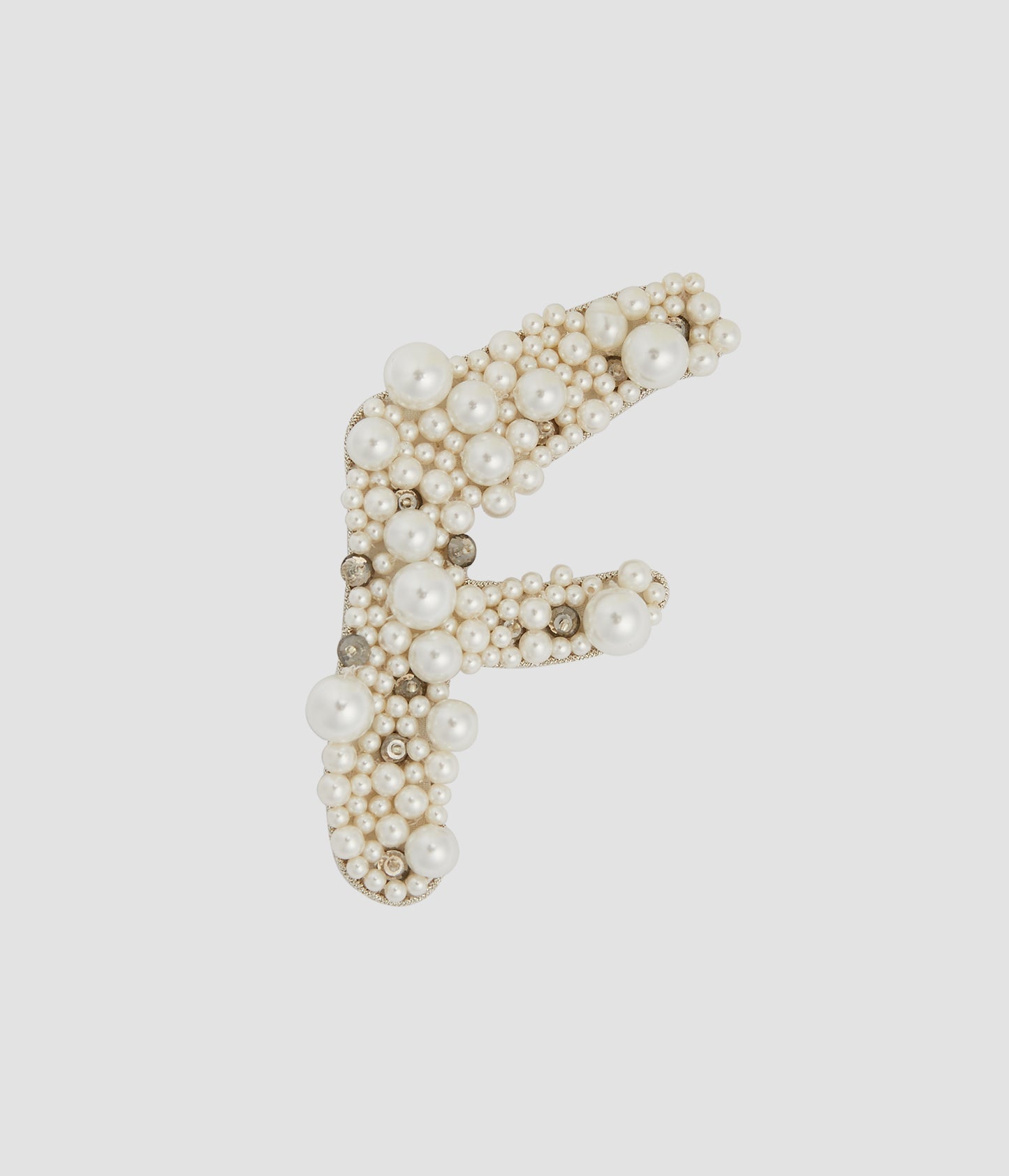 Pearl Alphabet Brooch F