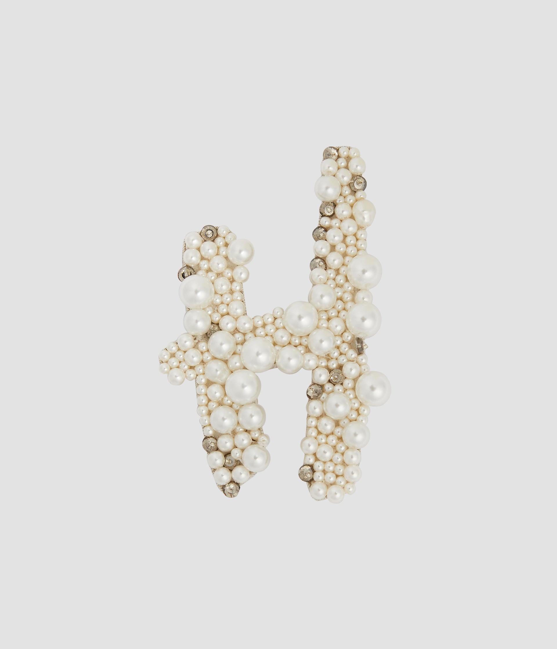 Pearl Alphabet Brooch H