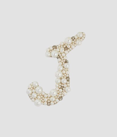 Pearl Alphabet Brooch J