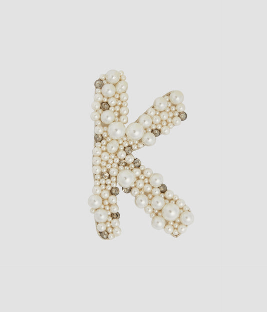 Pearl Alphabet Brooch K