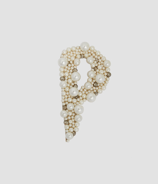 Pearl Alphabet Brooch P