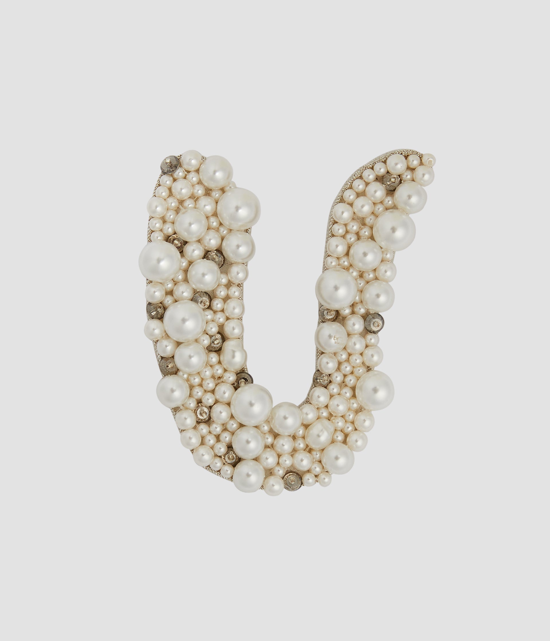 Pearl Alphabet Brooch U