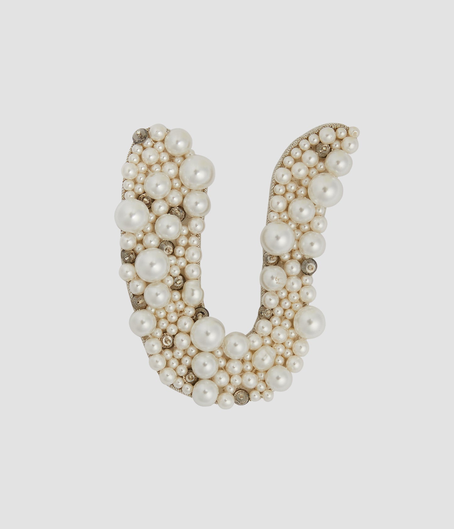 Pearl Alphabet Brooch U