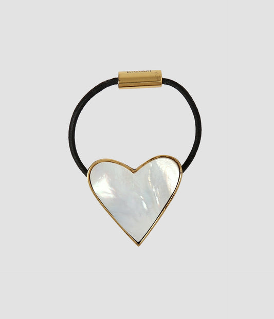 Mother Of Pearl Heart Hair Tie