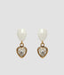 Pearl And Heart Drop Earring