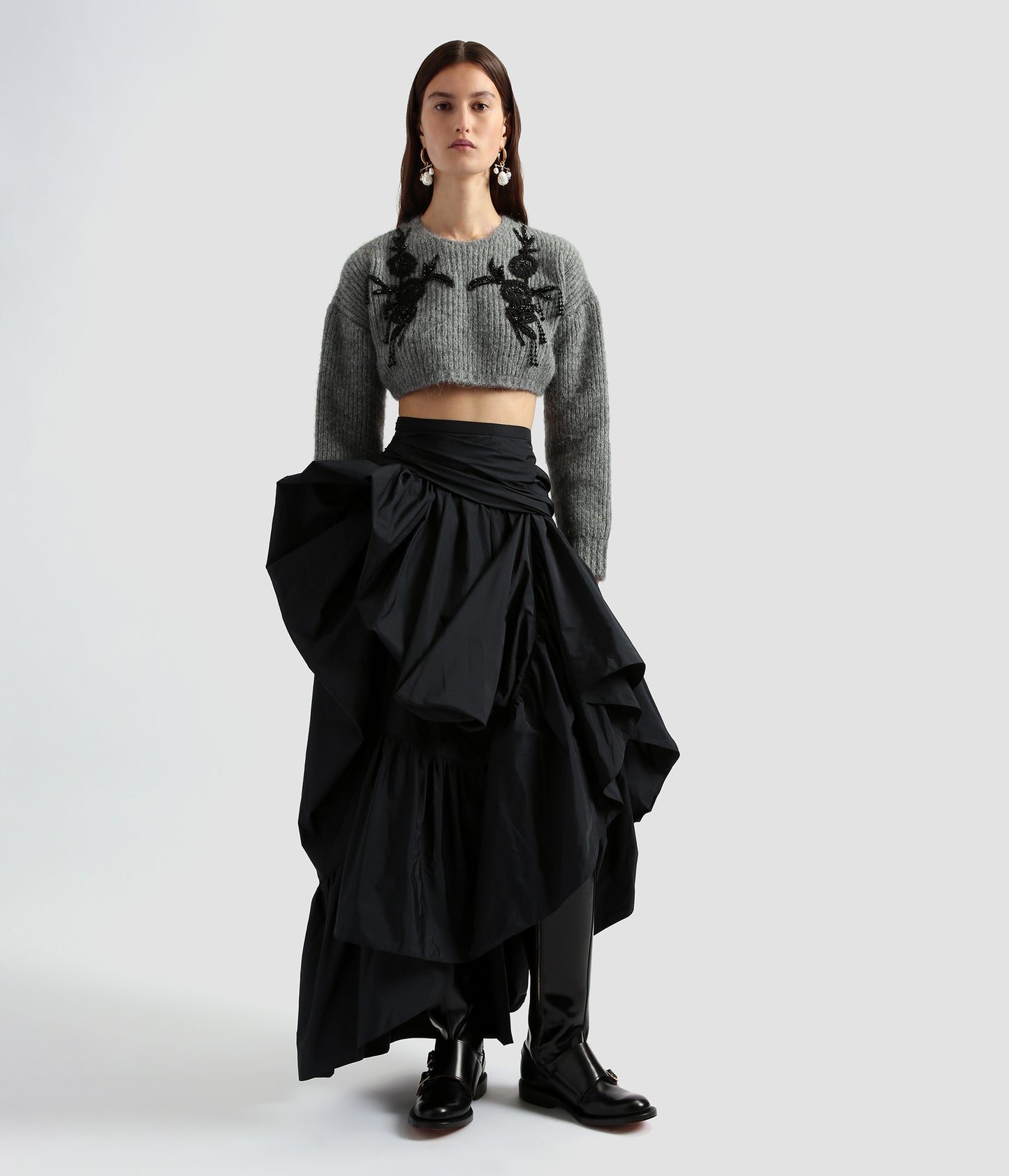 Asymmetrical Peplum Tiered Skirt