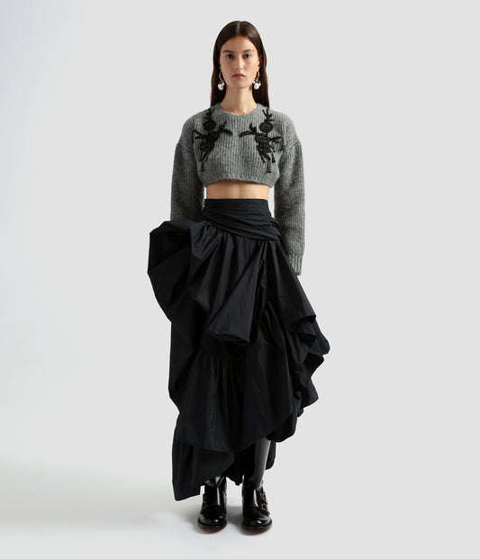 Asymmetrical Peplum Tiered Skirt