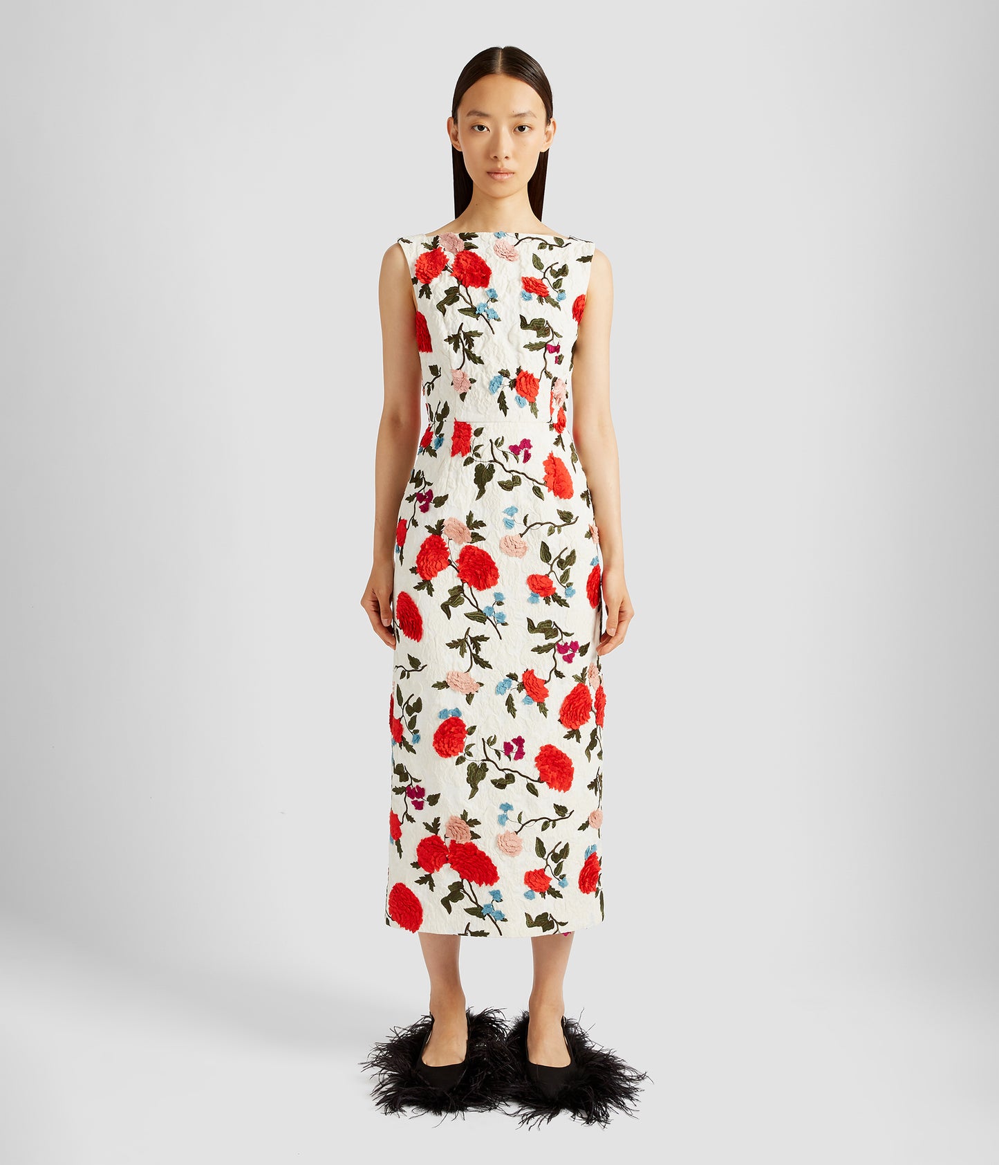 Sleeveless Boat Neck Cocktail Dress