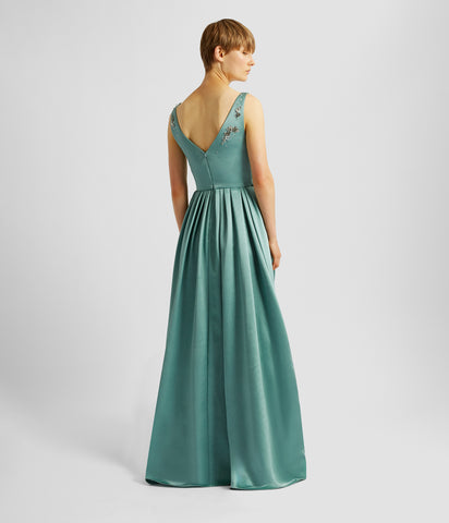 Sleeveless Draped Evening Gown