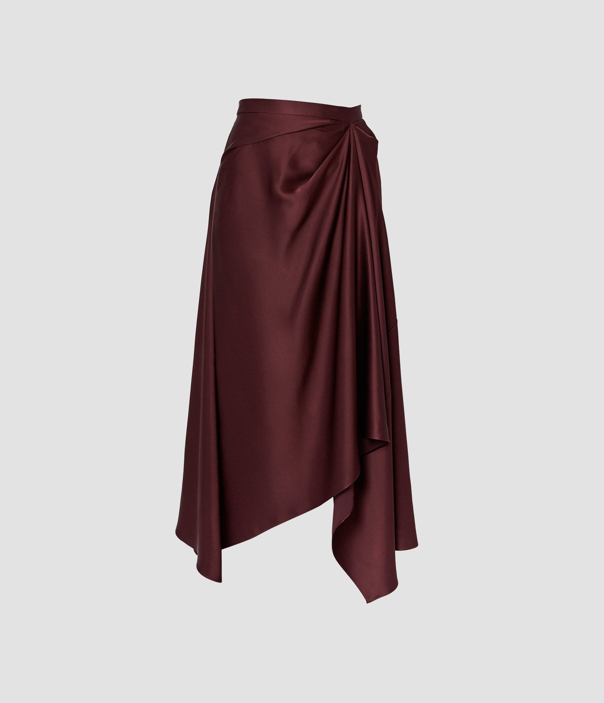 Asymmetric Draped Midi Skirt