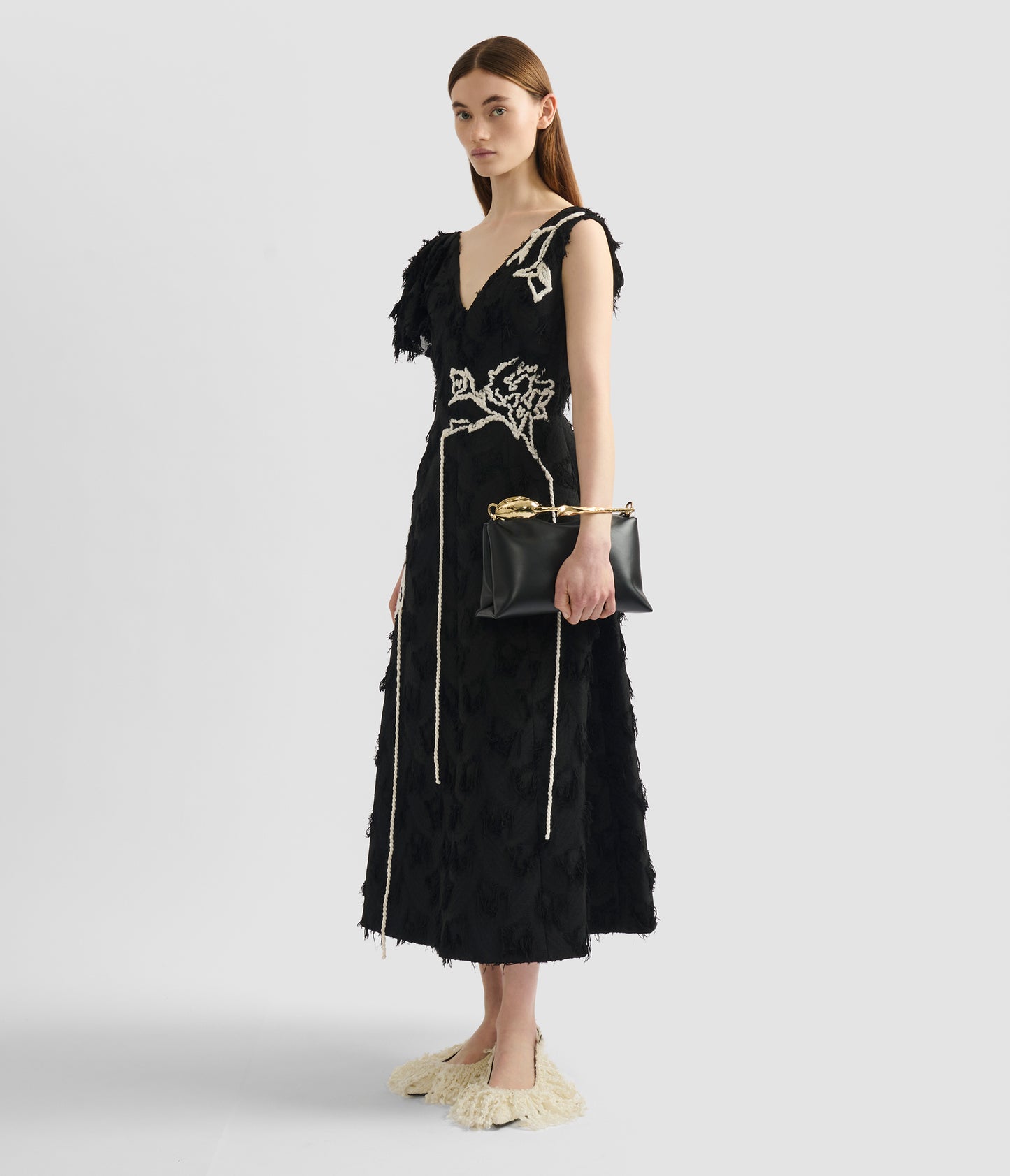 Embroidered Fil Coupé Jacquard Midi Dress