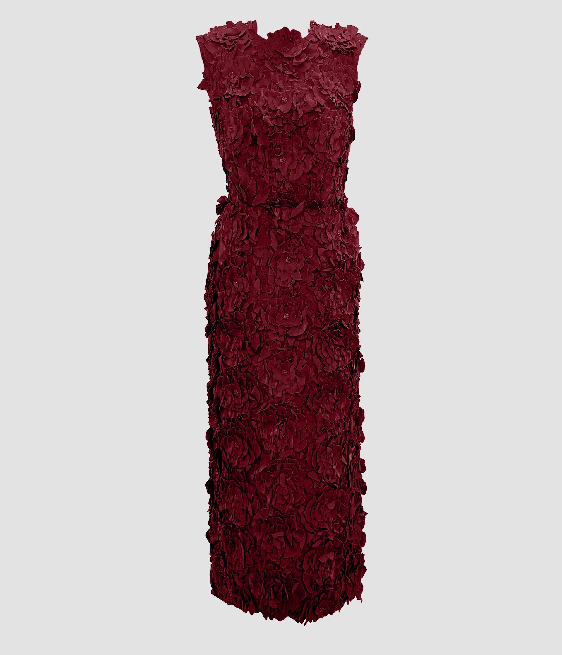 Multi-Dimensional Crushed Satin Midi Dress