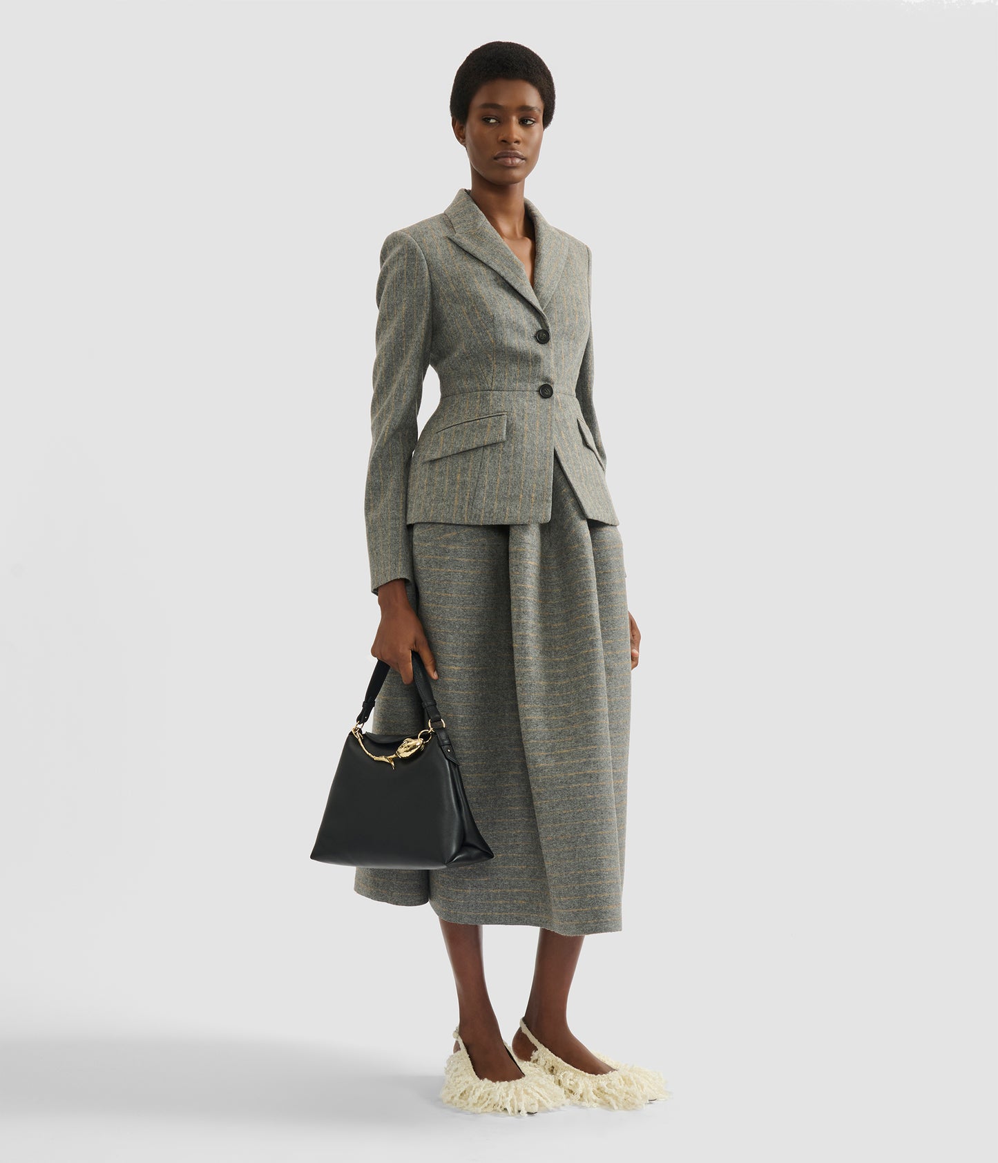 Pinstripe Fitted Blazer