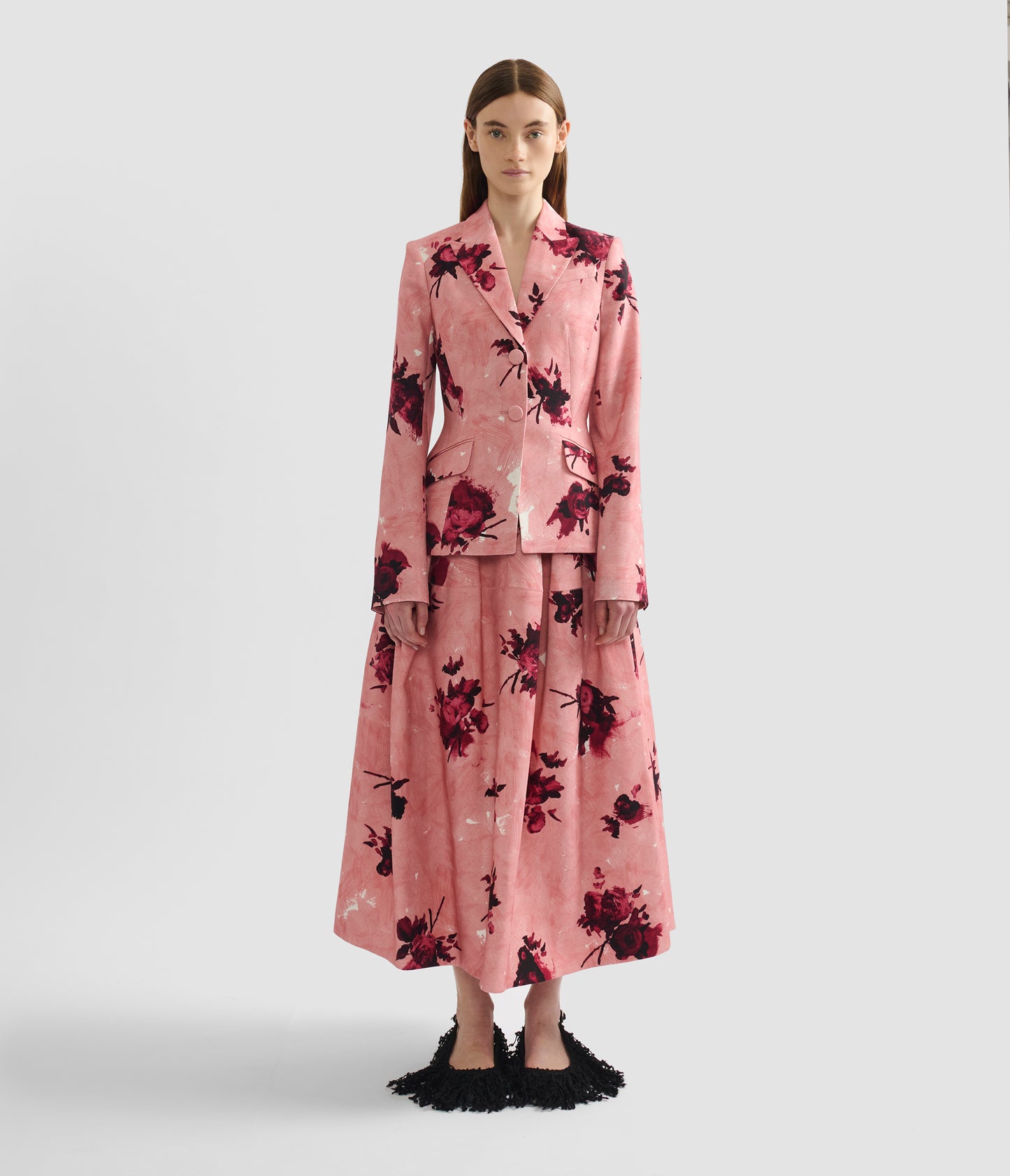 Floral Print Full Midi Skirt