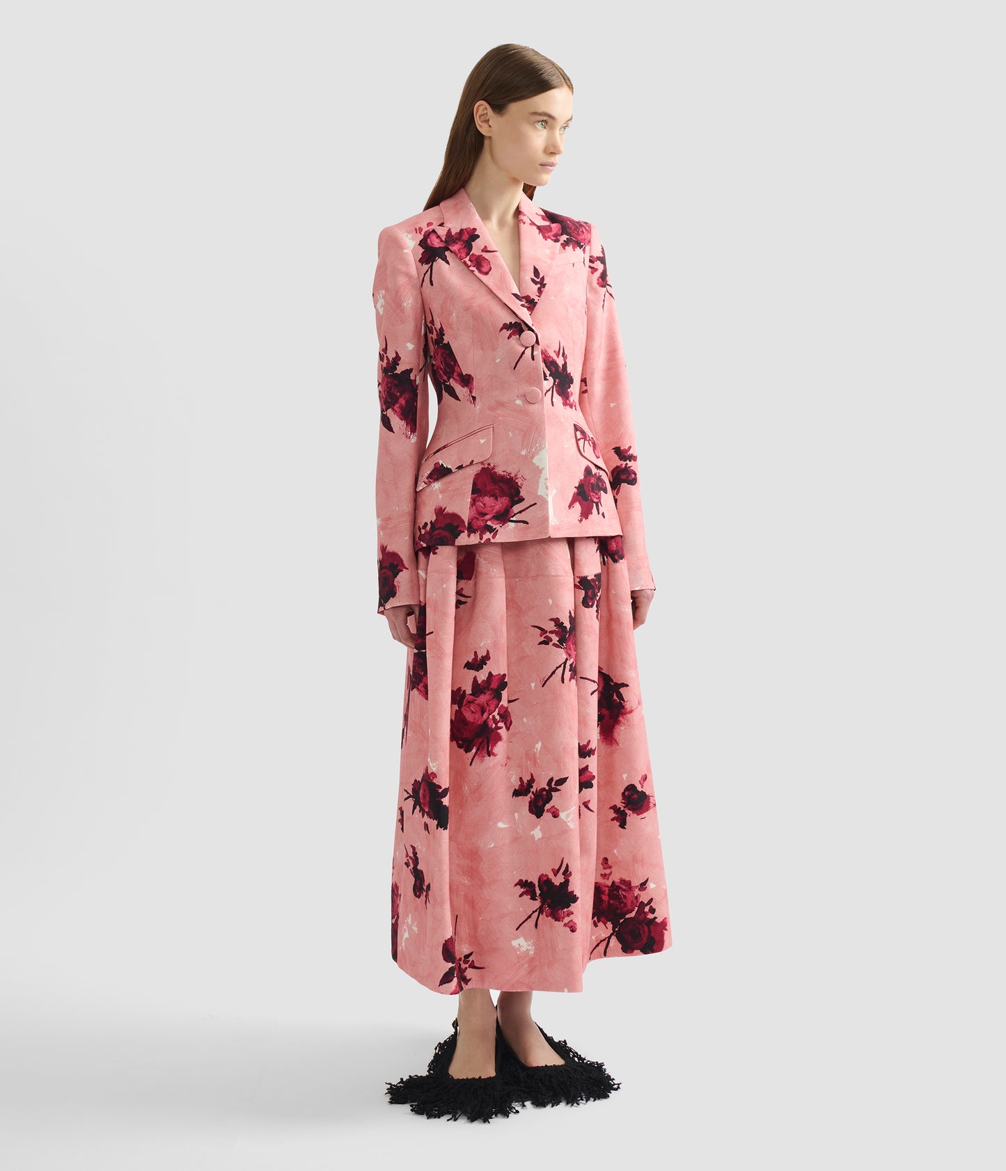 Floral Print Full Midi Skirt