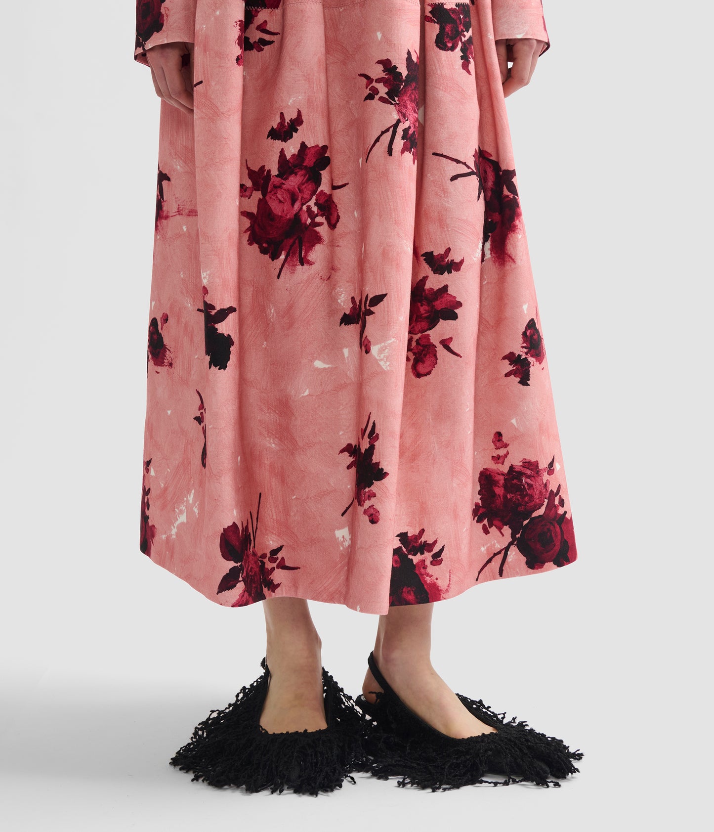 Floral Print Full Midi Skirt