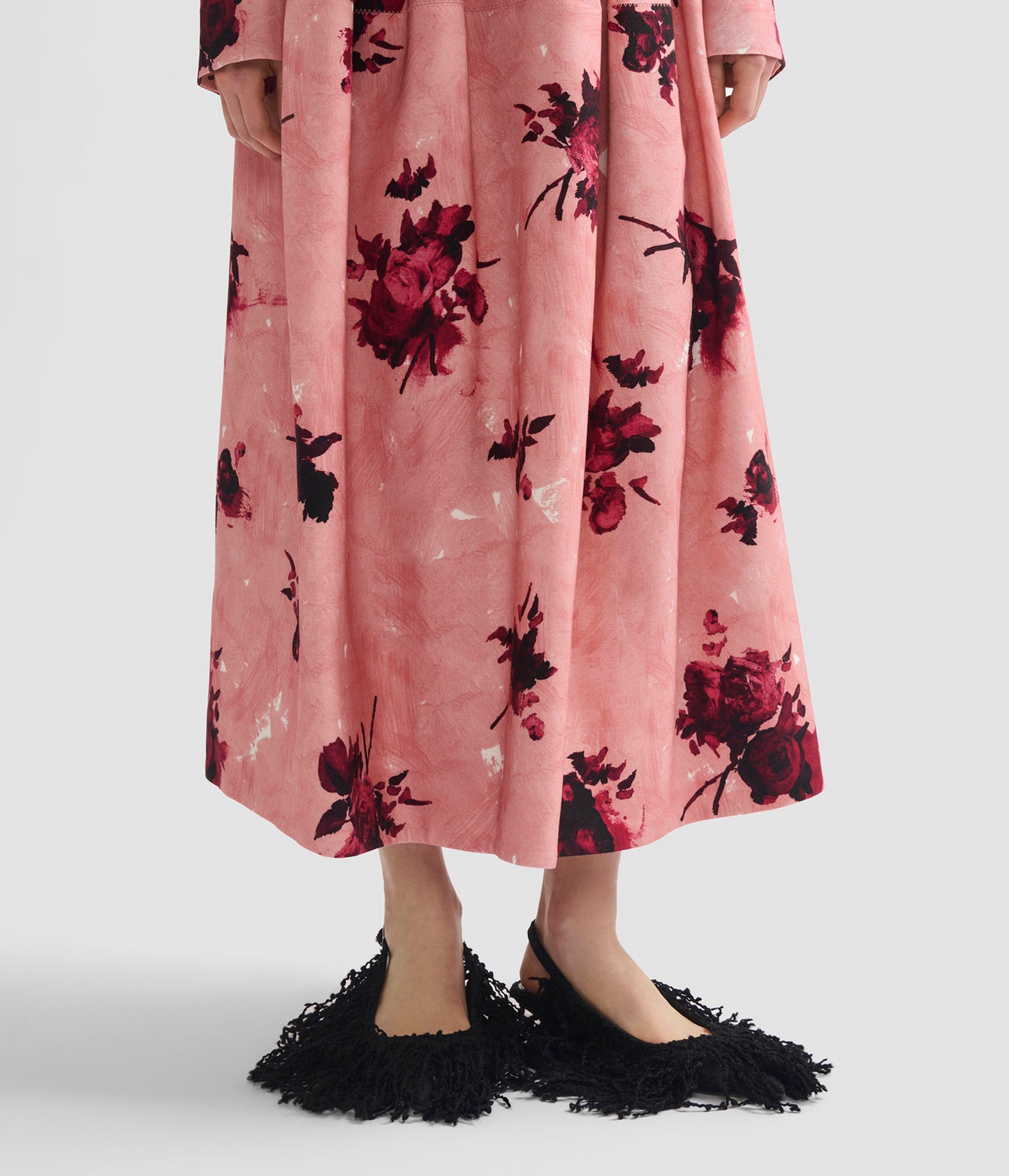 Floral Print Full Midi Skirt