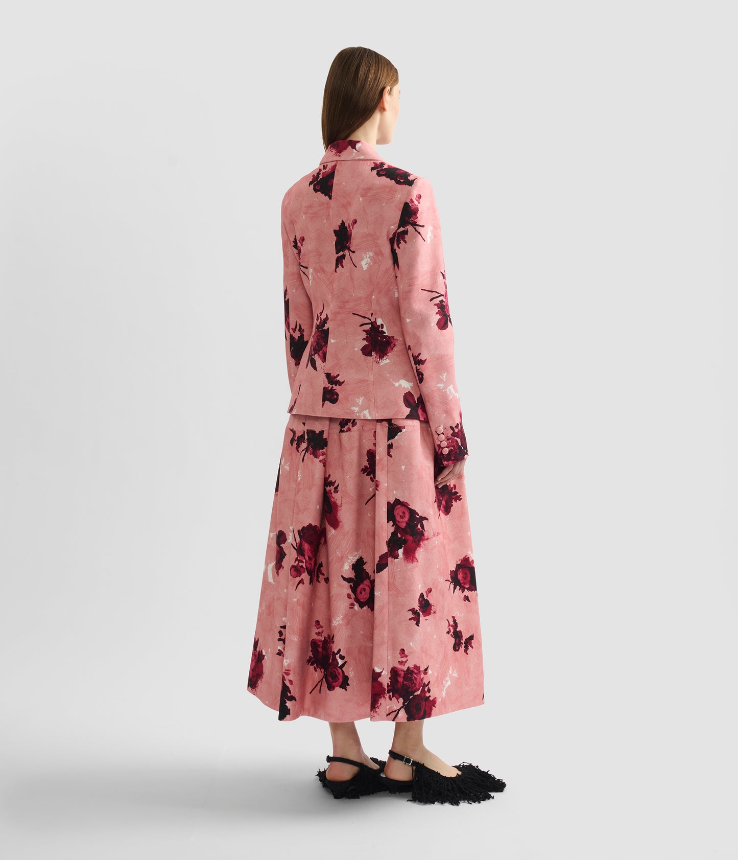 Floral Print Full Midi Skirt