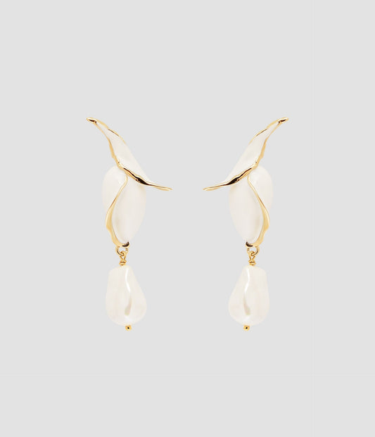 Flower Bud Earring With Pearls