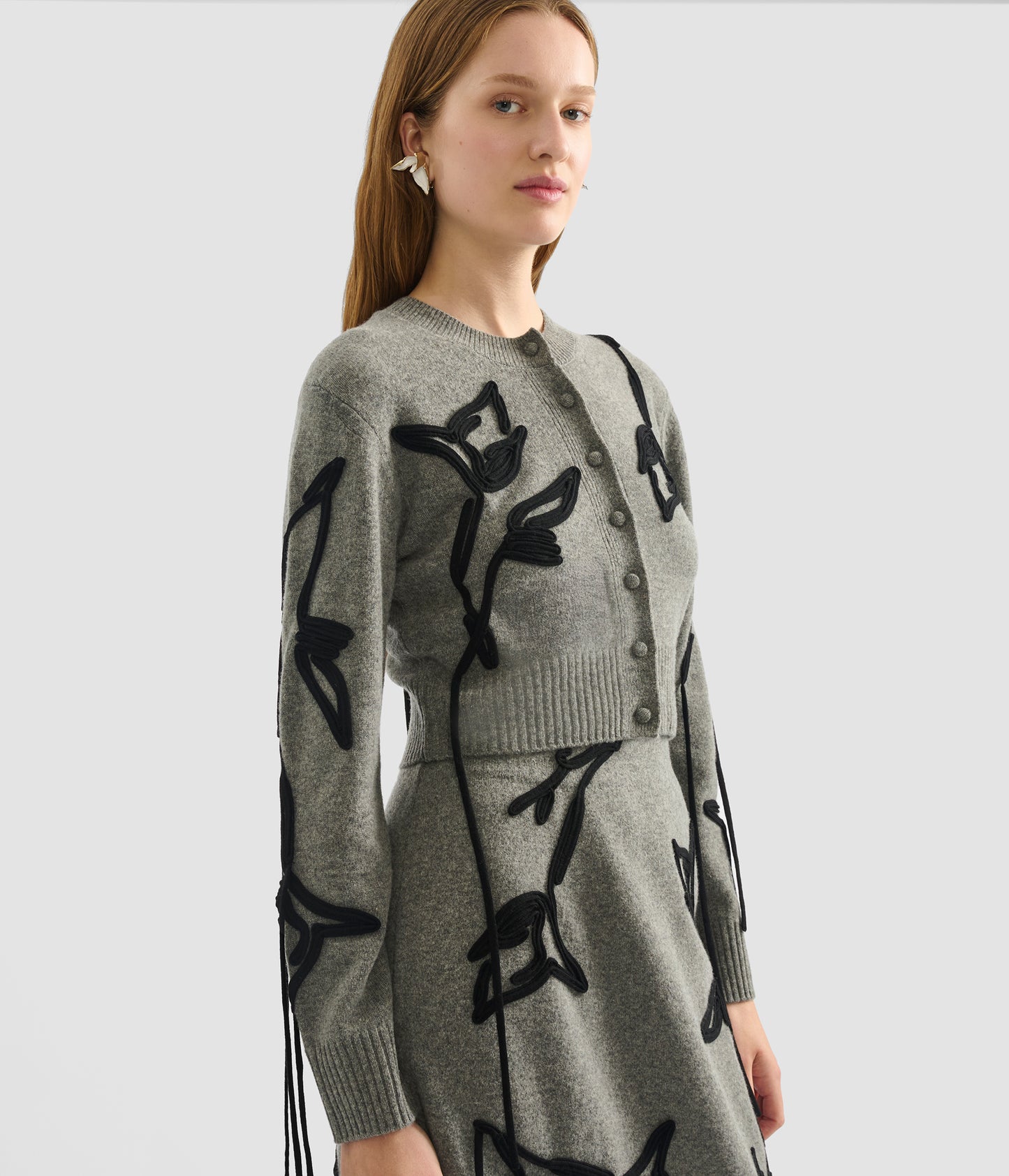 Crew Neck Cropped Cardigan