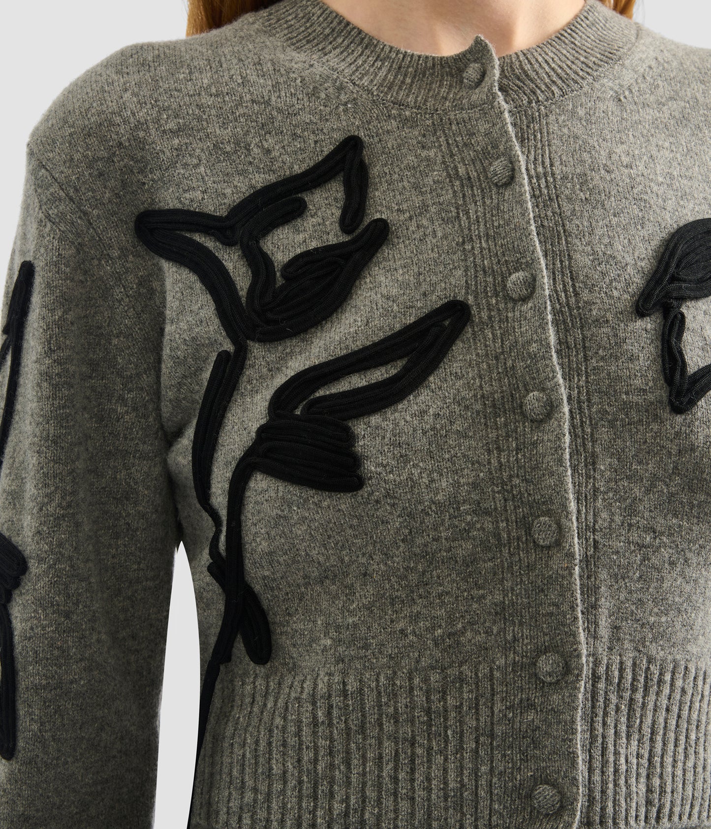Crew Neck Cropped Cardigan