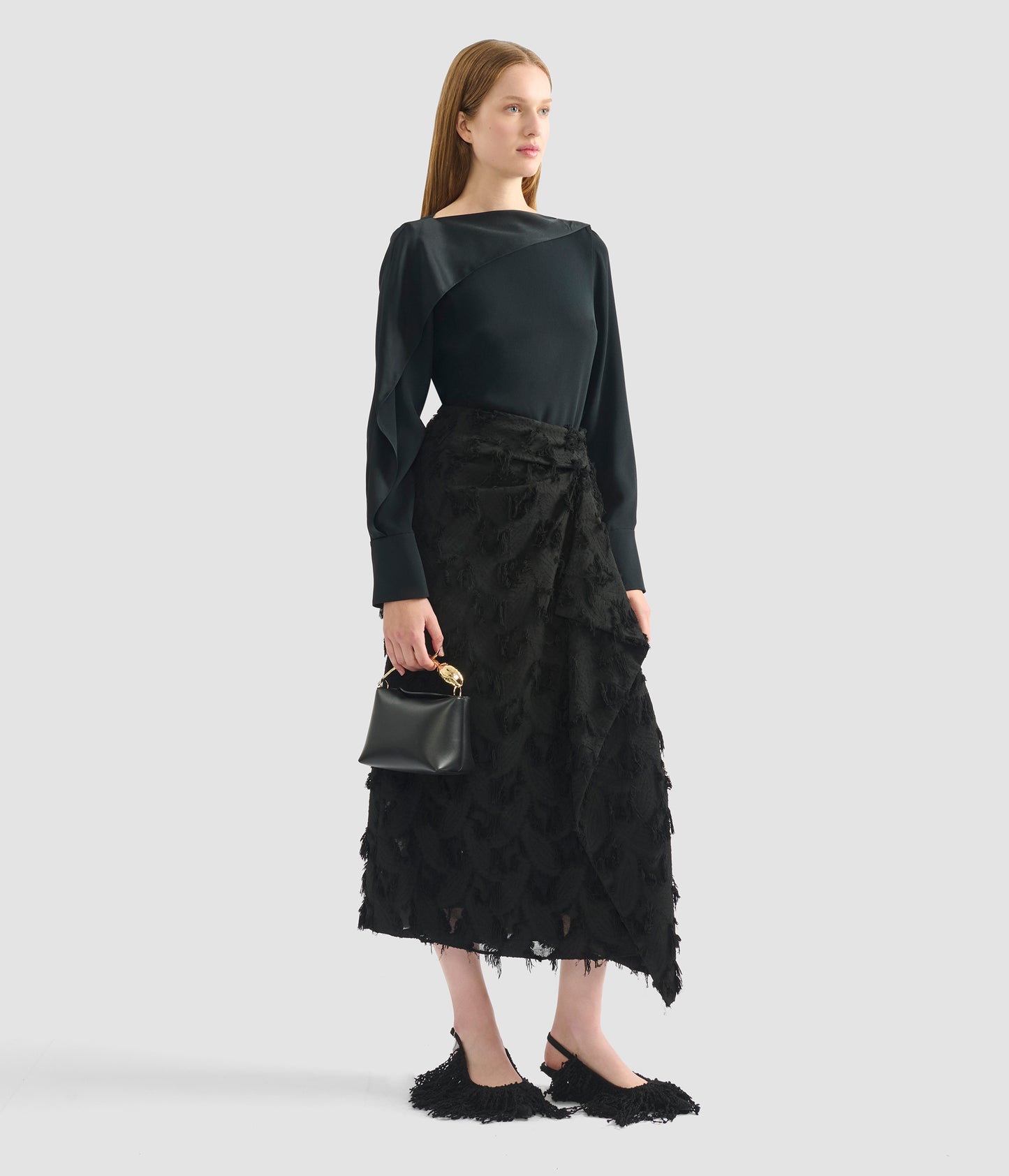 Draped Midi Skirt