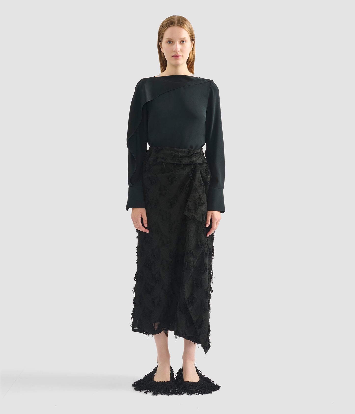 Draped Midi Skirt