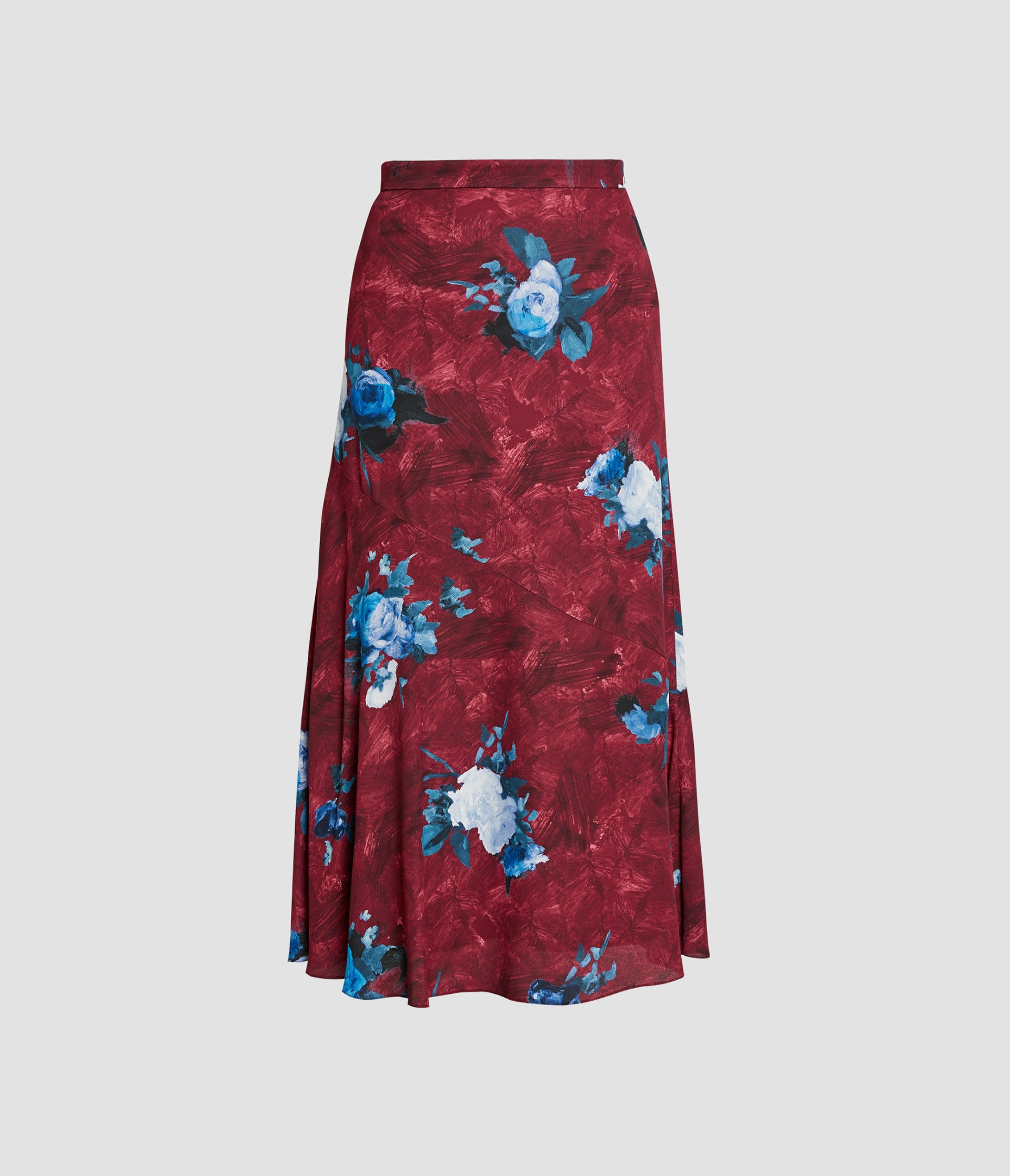 Floral Print A Line Midi Skirt