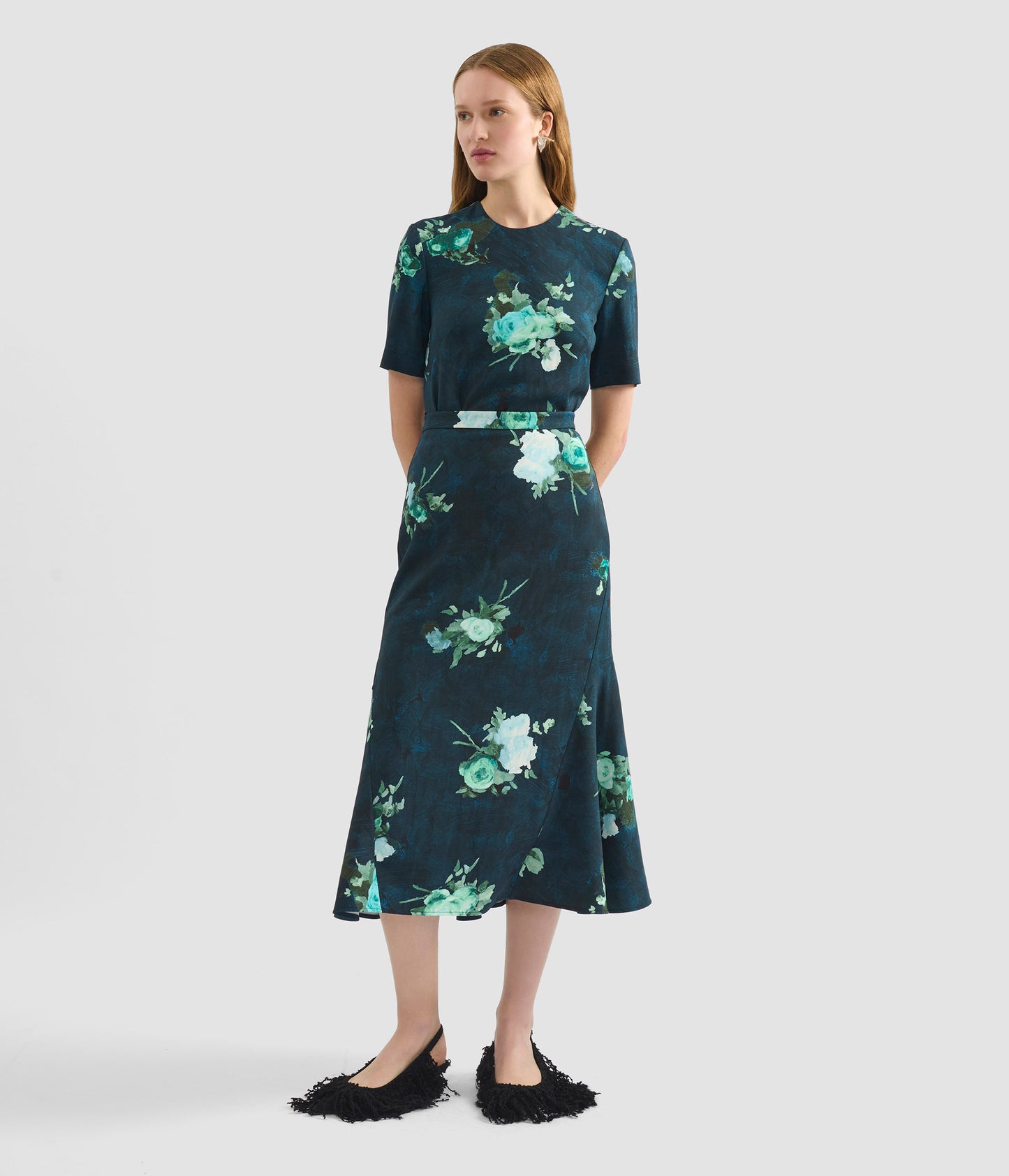 Fluted Midi Skirt