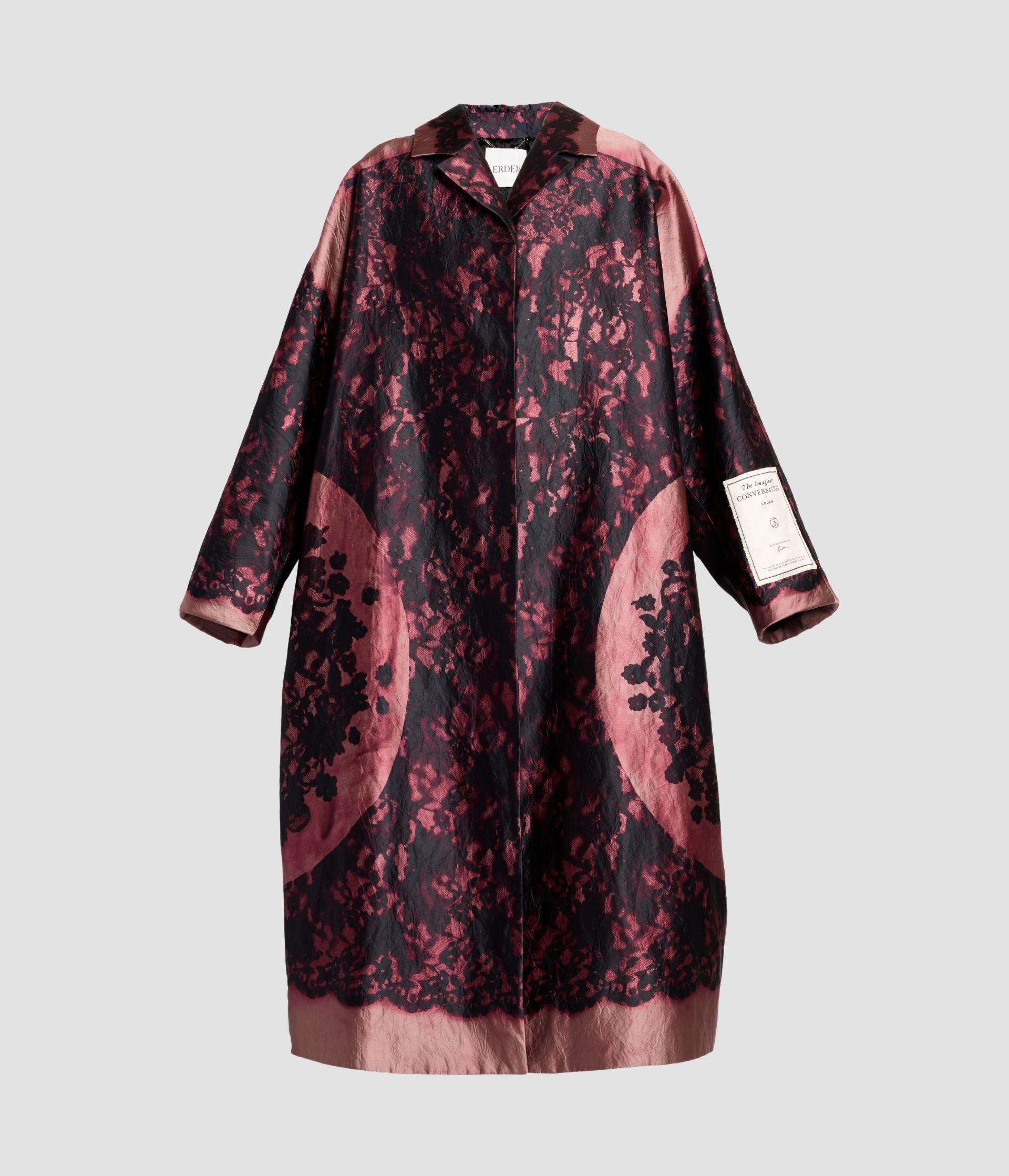 Textured Satin Long Coat