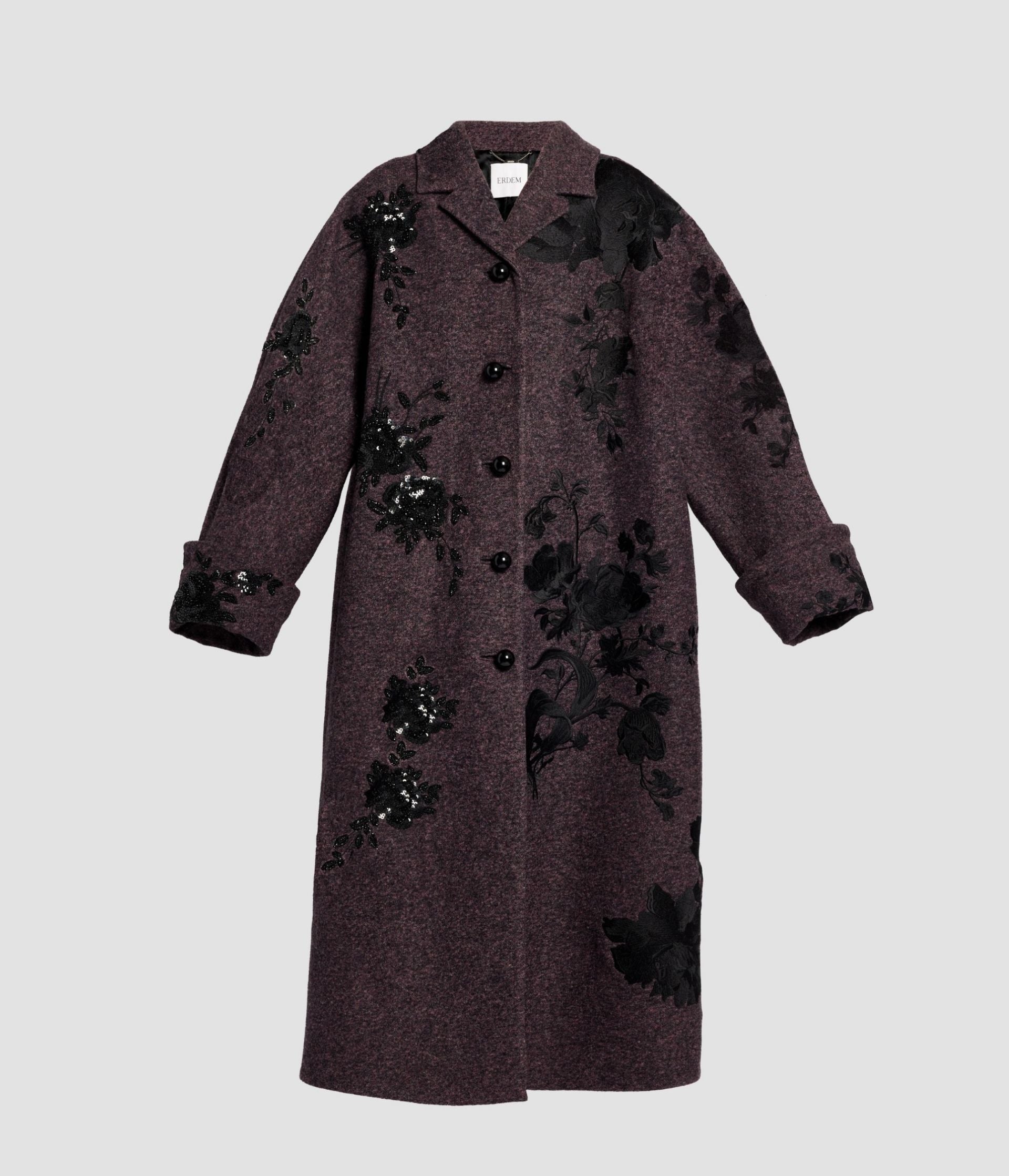Embroidered Wool Coat