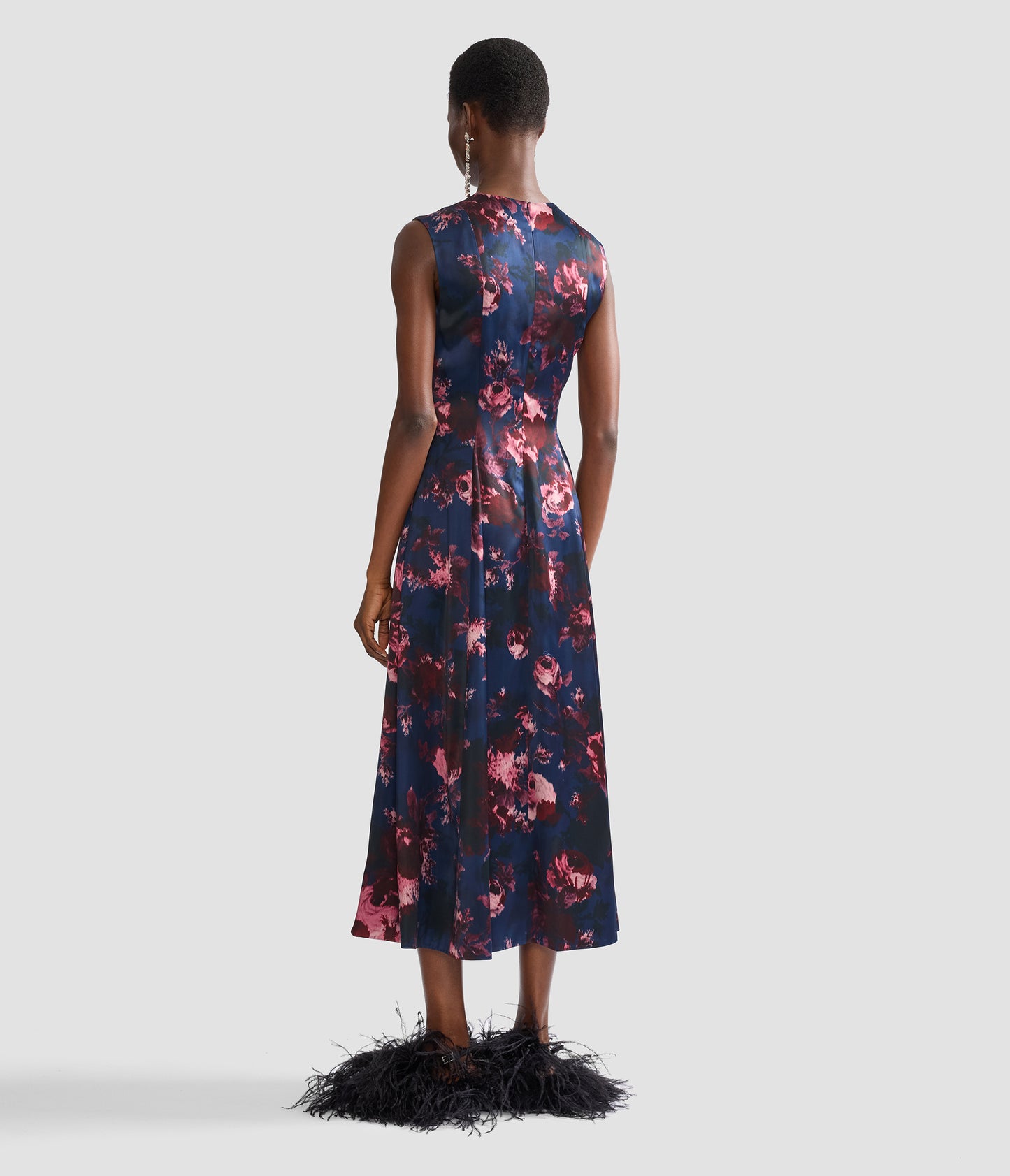 Floral Duchess Sleeveless Midi Dress