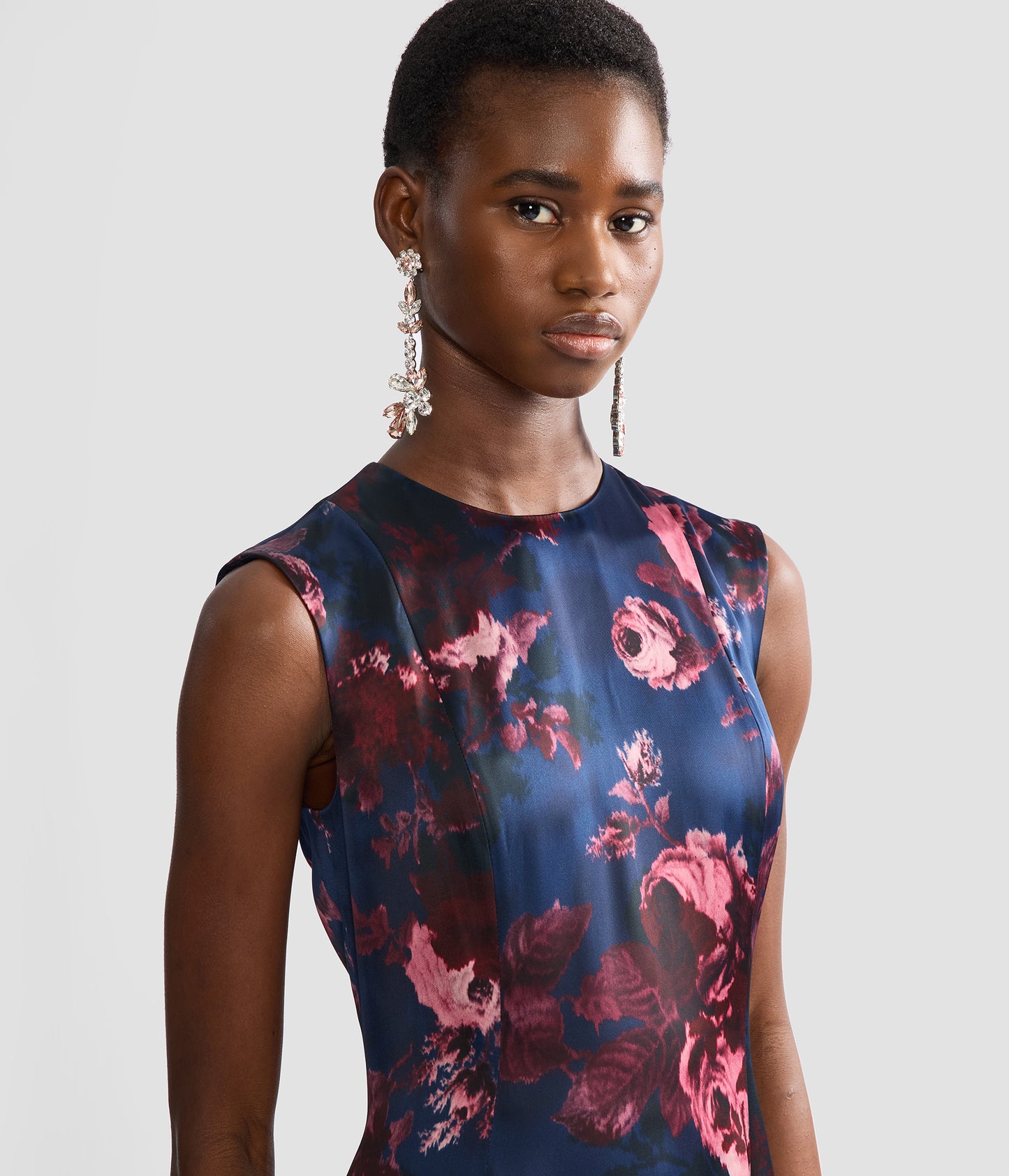 Floral Duchess Sleeveless Midi Dress