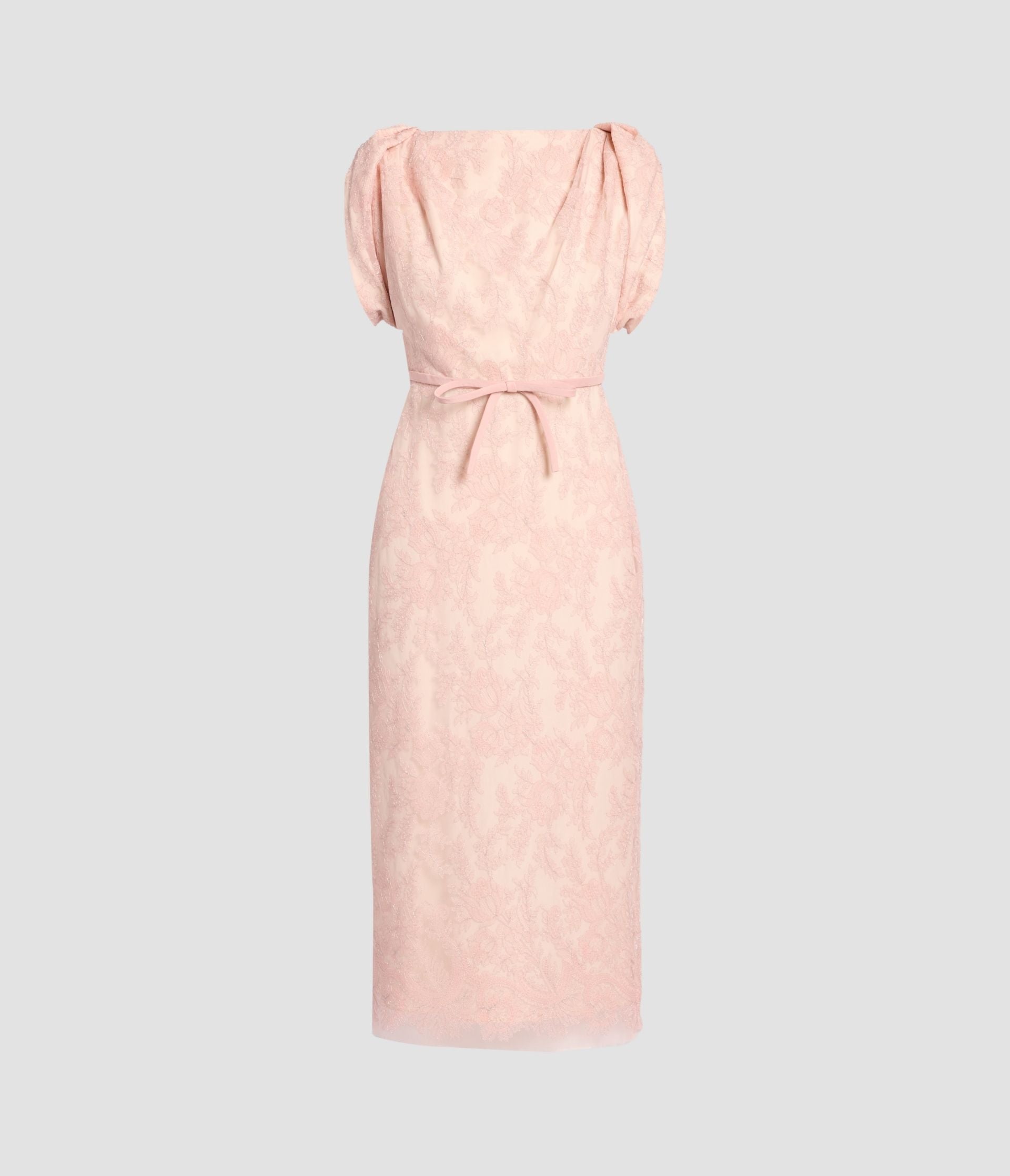 Floral Lace Tulle Midi Dress