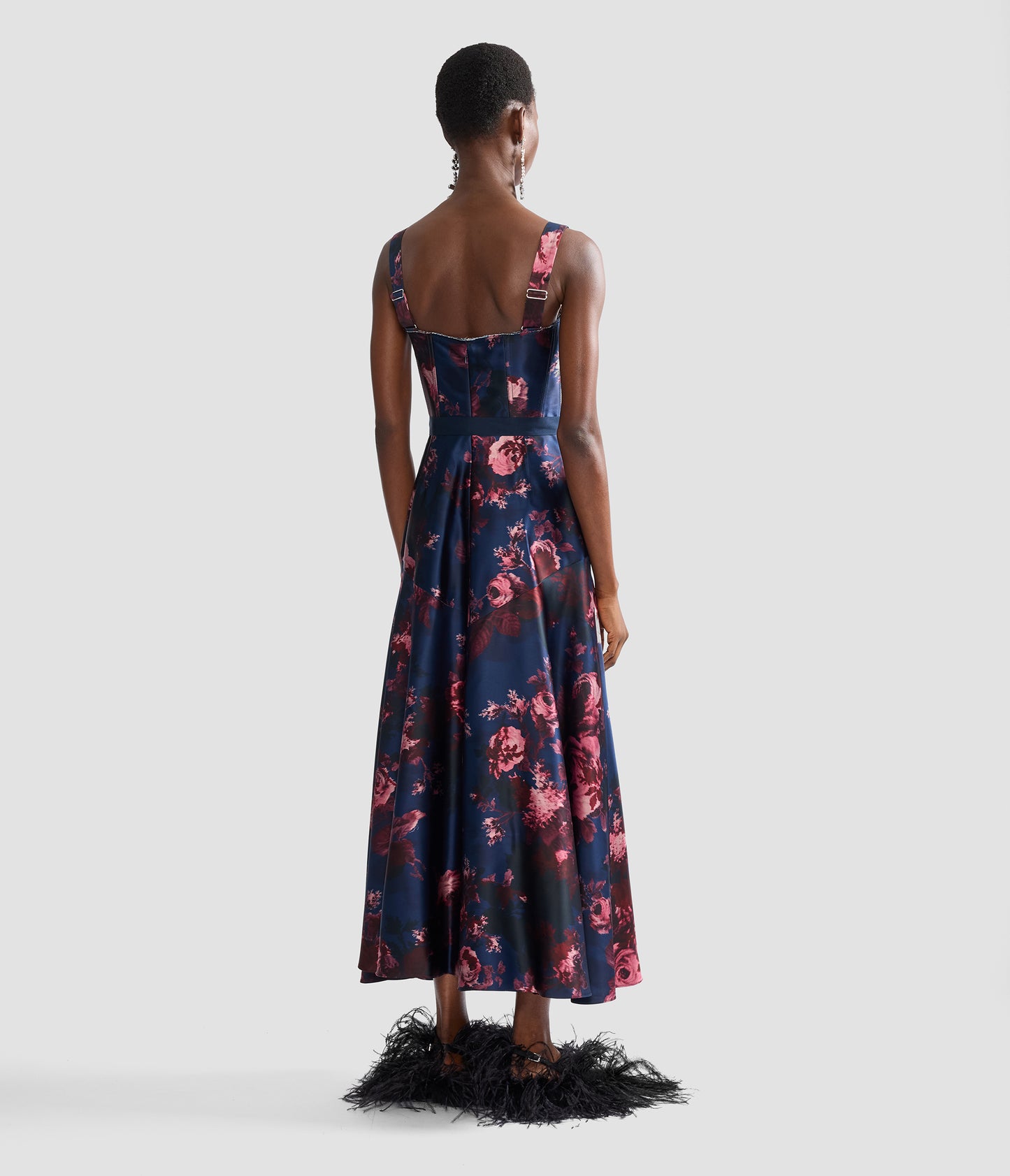 Floral Duchess Sleeveless Midi Dress