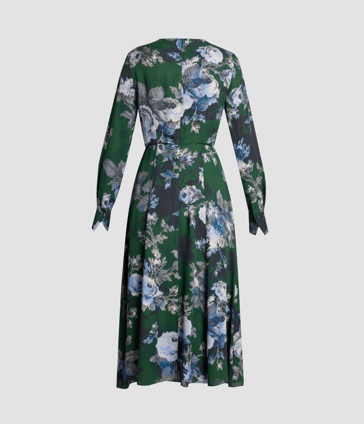 Floral Crepe Long Sleeve Midi Dress