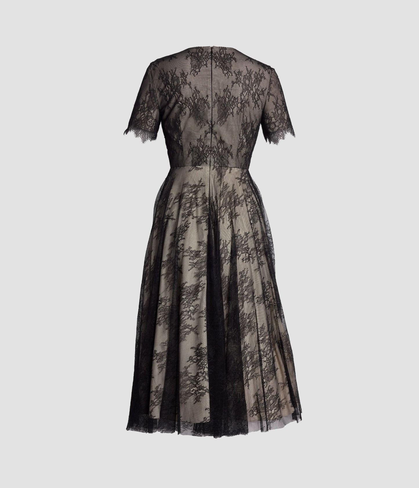 Floral Lace Short Sleeve Midi Dress